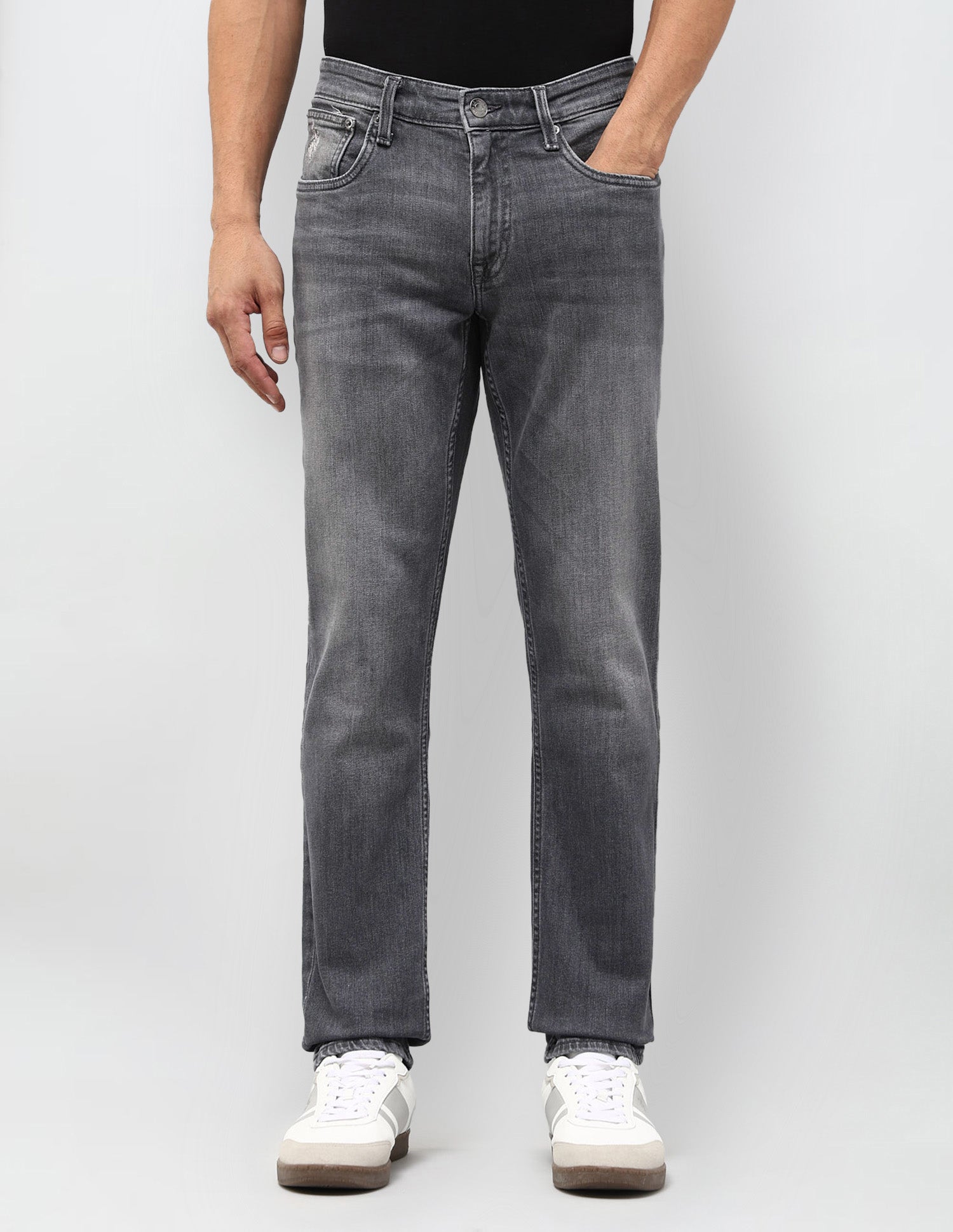 Brandon Slim Tapered Fit Grey Jeans Dark Grey Wash - U.S. POLO ASSN. | Large