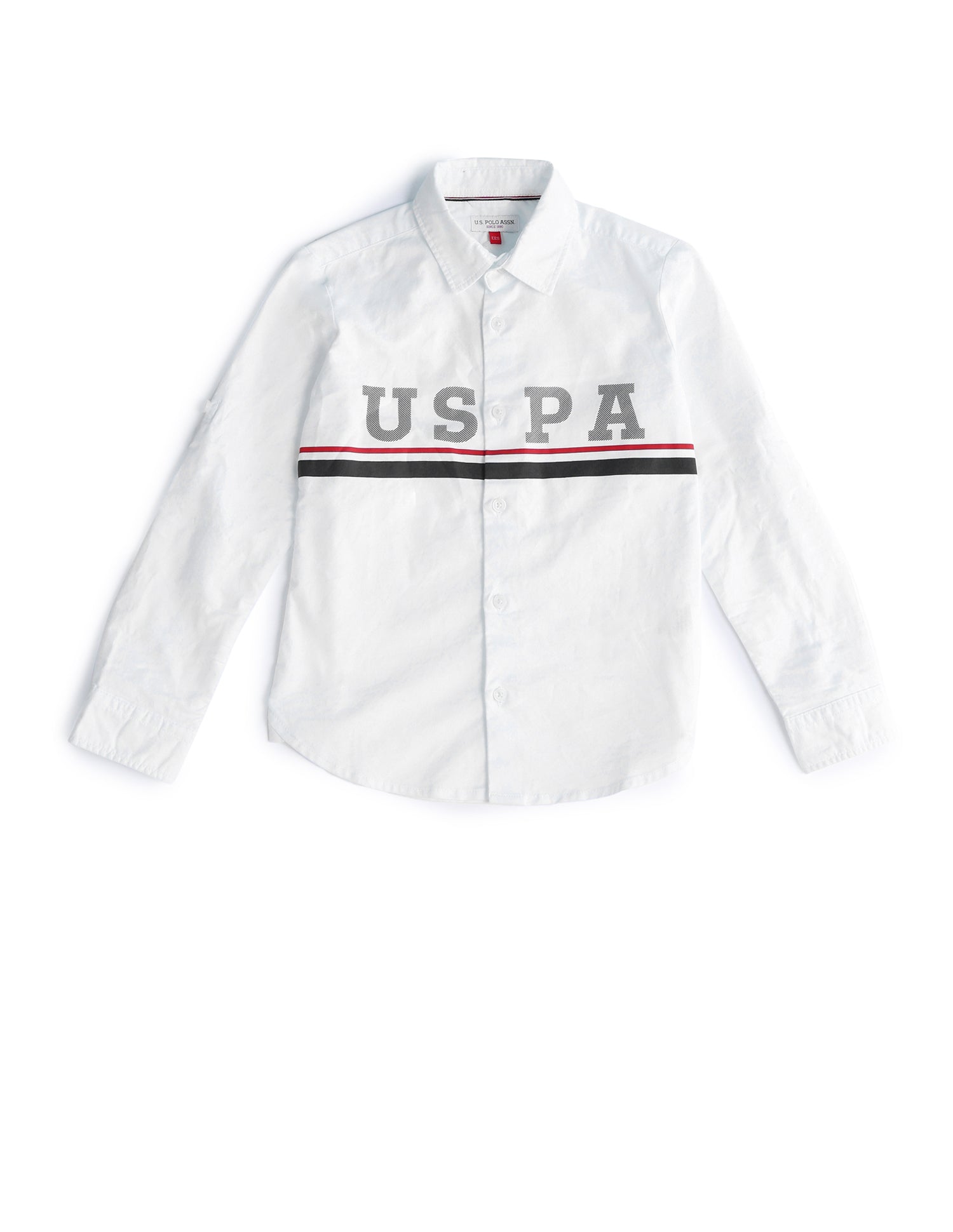 Boys Regular Fit Brand Printed Shirt White - U.S. Polo Assn. India | Large