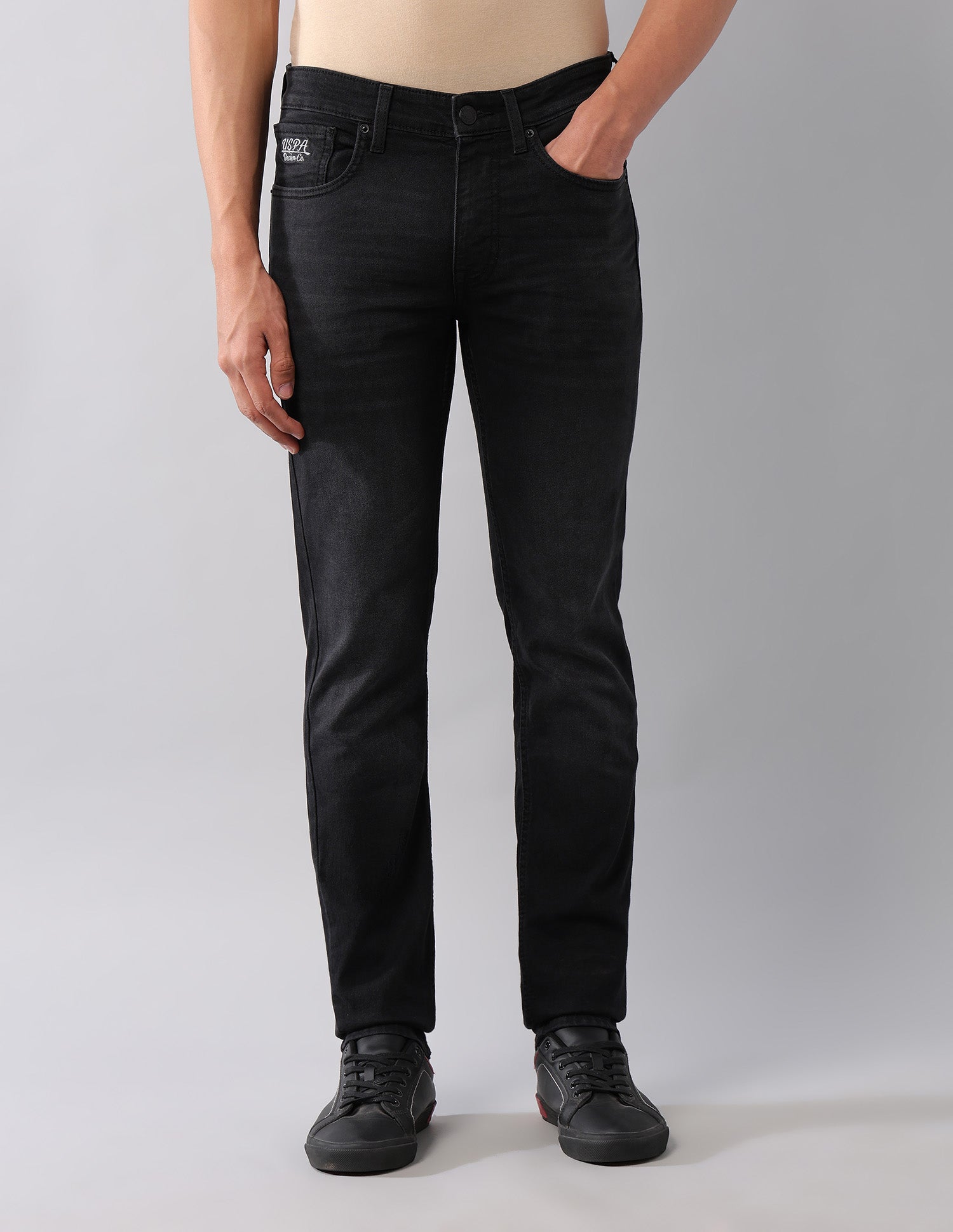 Regallo Skinny Fit Black Jeans Black - U.S. Polo Assn. India | Large