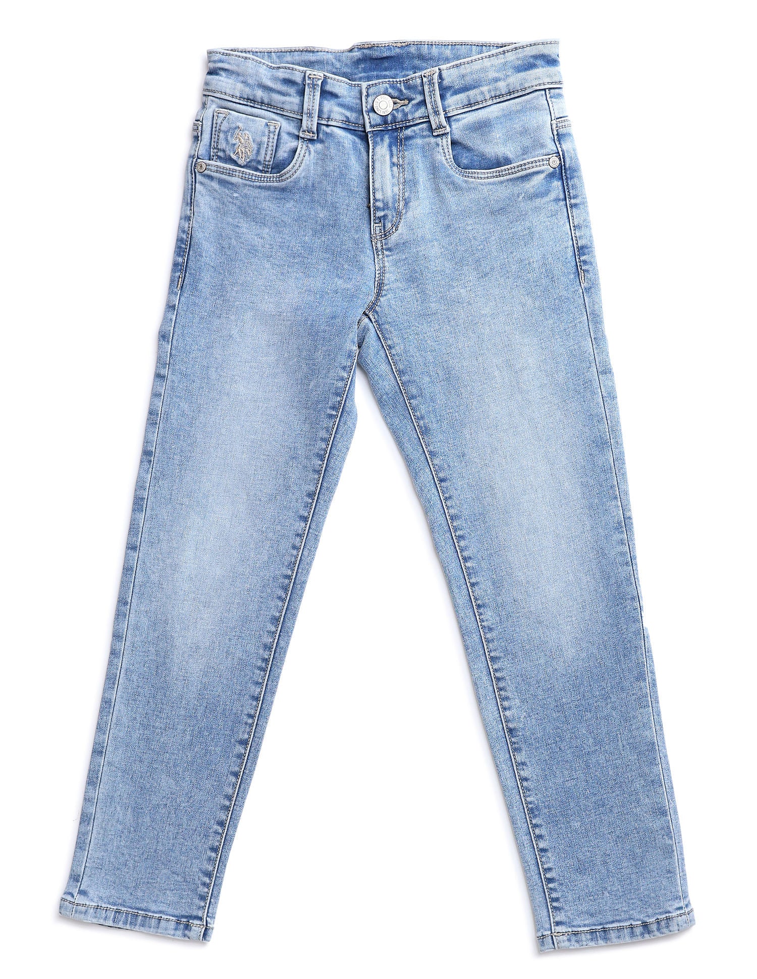 Slim fit Solid Jeans Blue - U.S. Polo Assn. India | Large