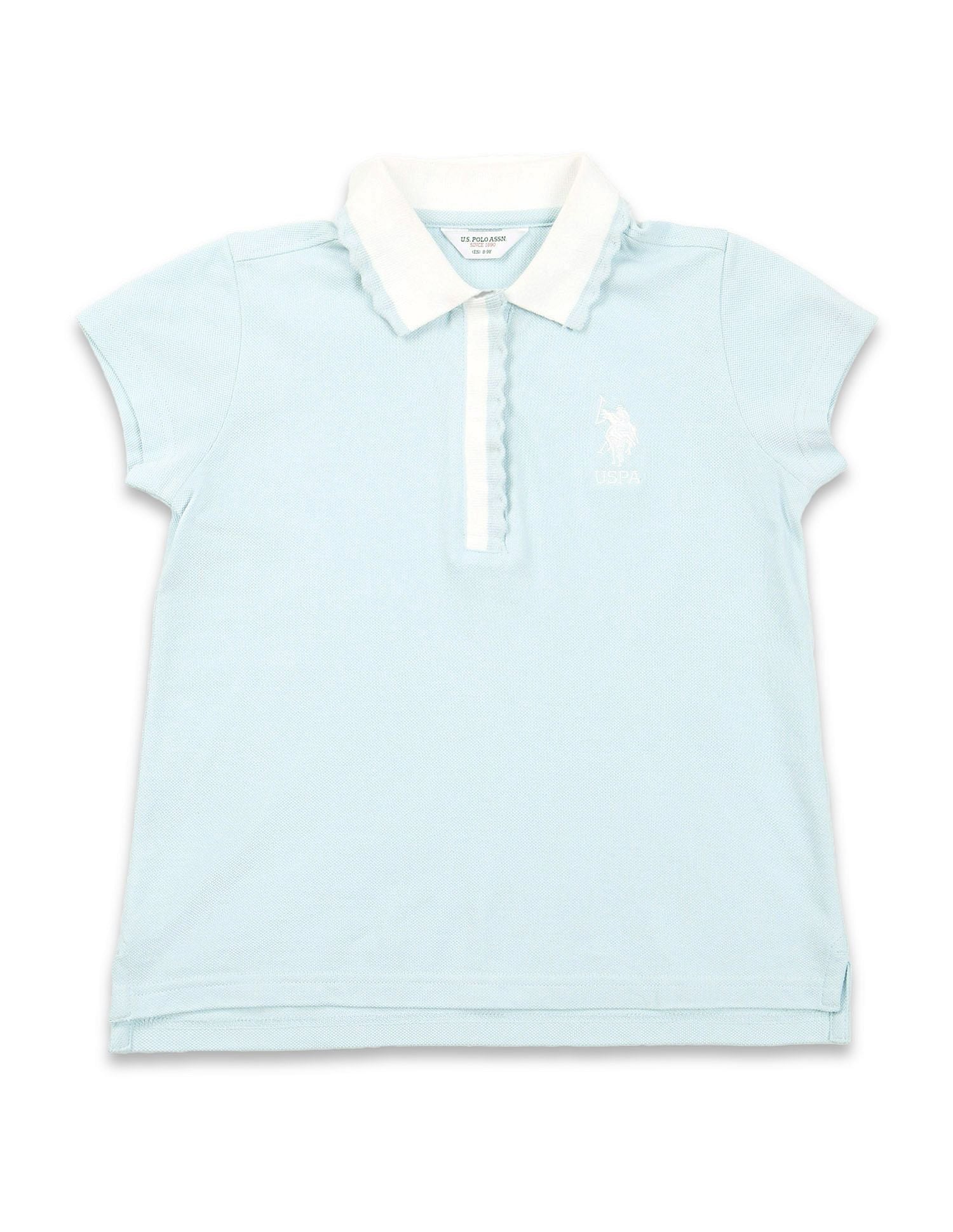 Girls Solid Polo Shirt Light Blue - U.S. POLO ASSN. | Large