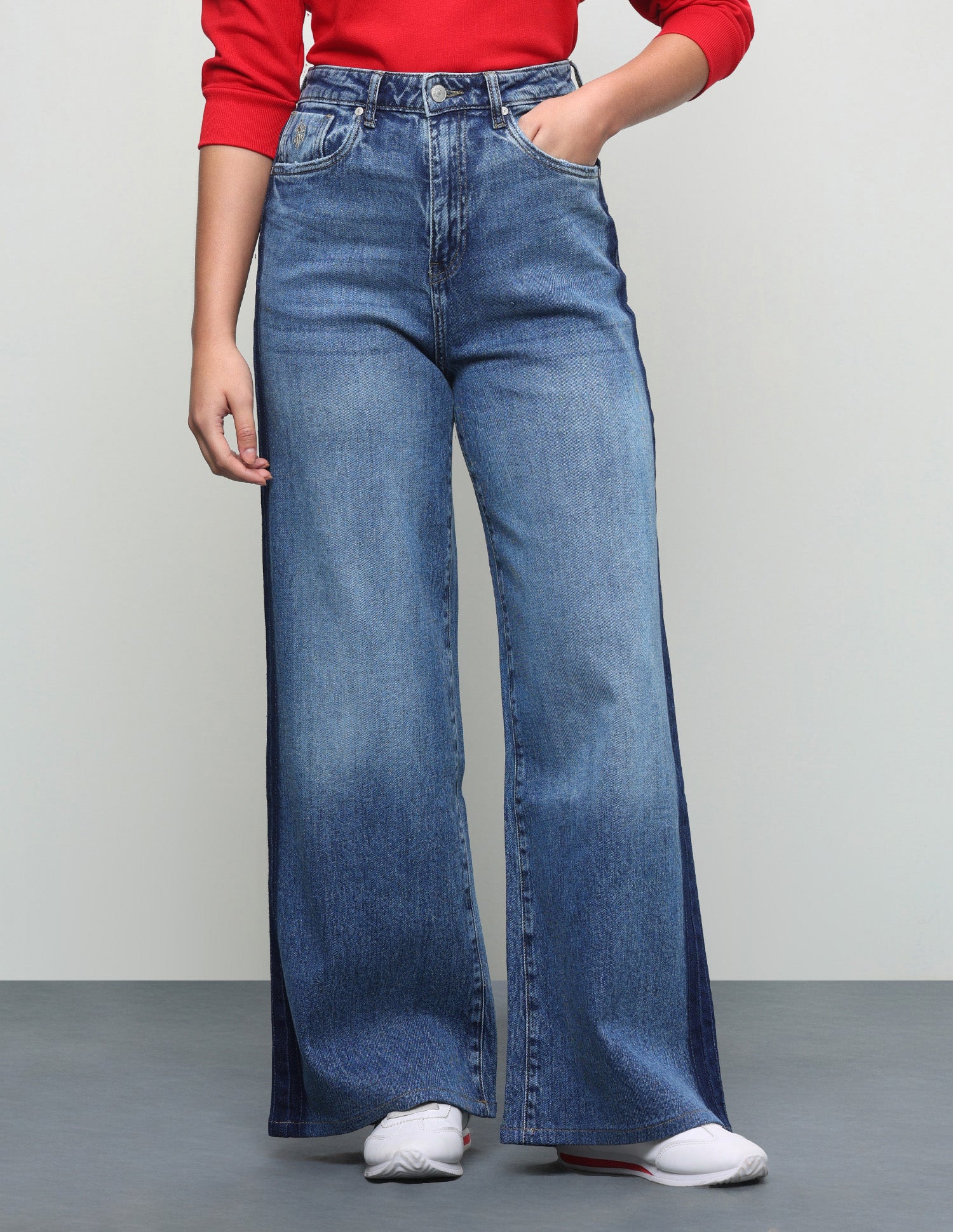 Whiskered Baggy Fit Jeans Blue - U.S. Polo Assn. India | Large