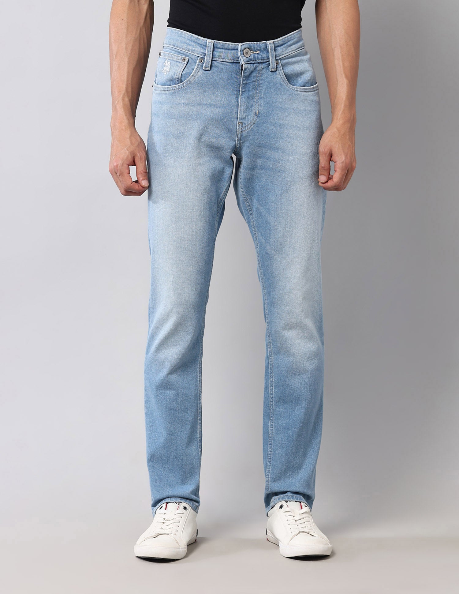 Brandon Slim Tapered Fit Blue Vintage Jeans Light Wash - U.S. Polo Assn. India | Large