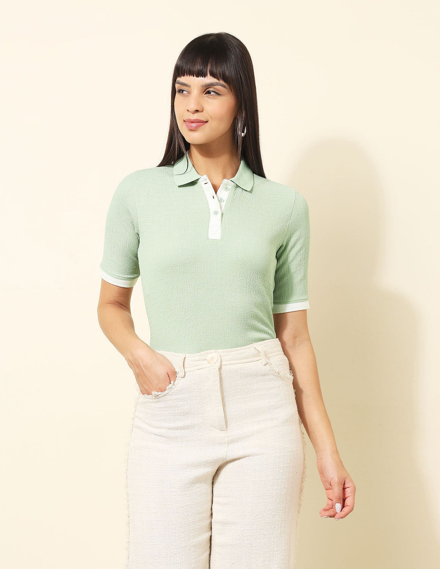 Regular Fit Textured Polo Shirt Mint - U.S. POLO ASSN. | Large