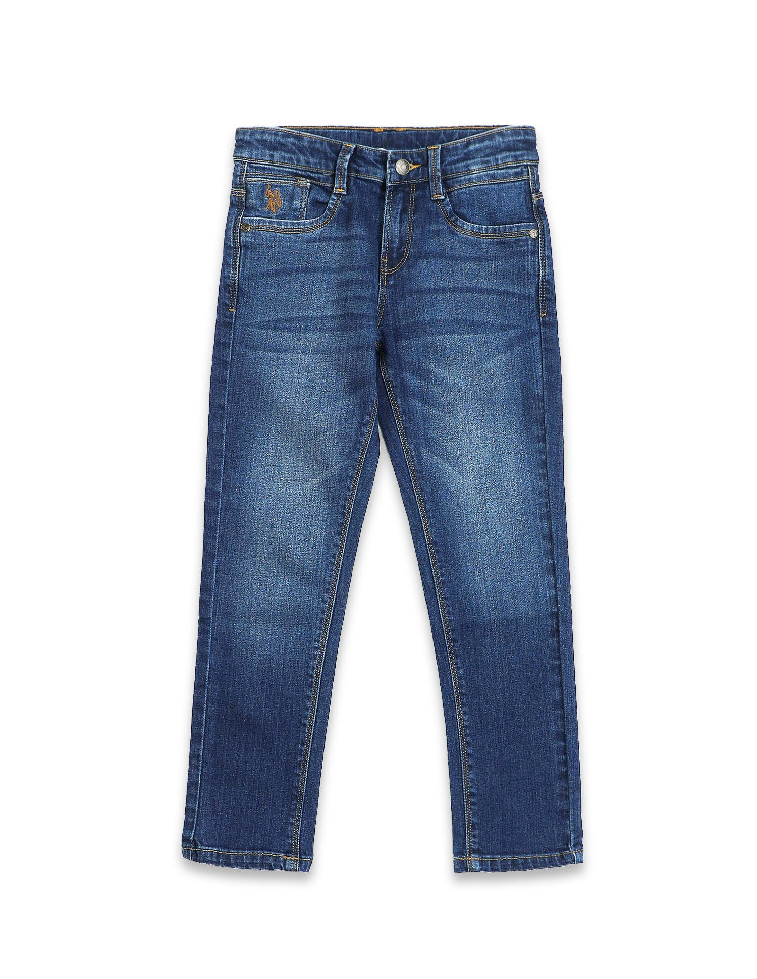 Boys Blue Slim Fit Stone Wash Jeans Blue - U.S. POLO ASSN. | Large