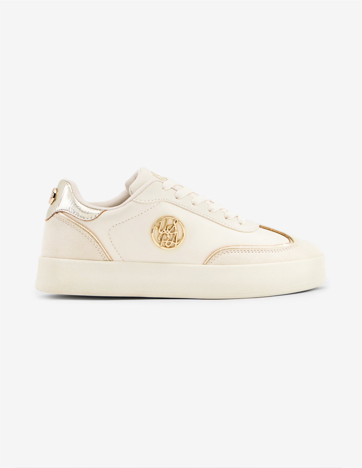 Marcelline Lace-Ups Suede Sneakers Beige - U.S. Polo Assn. India | Large