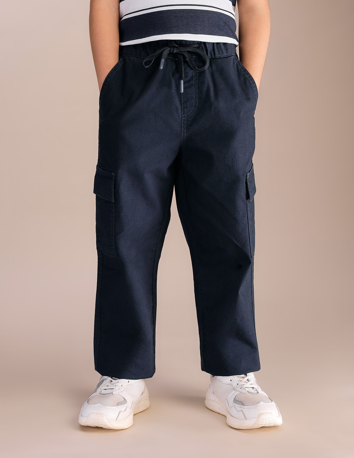 Boys Textured Relaxed Fit Cargos Navy - U.S. POLO ASSN. | Large