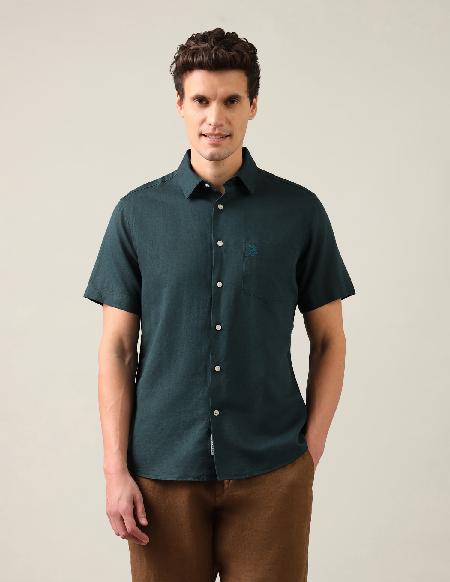 Tailored Fit Regular Shirt Blue - U.S. Polo Assn. India | Large