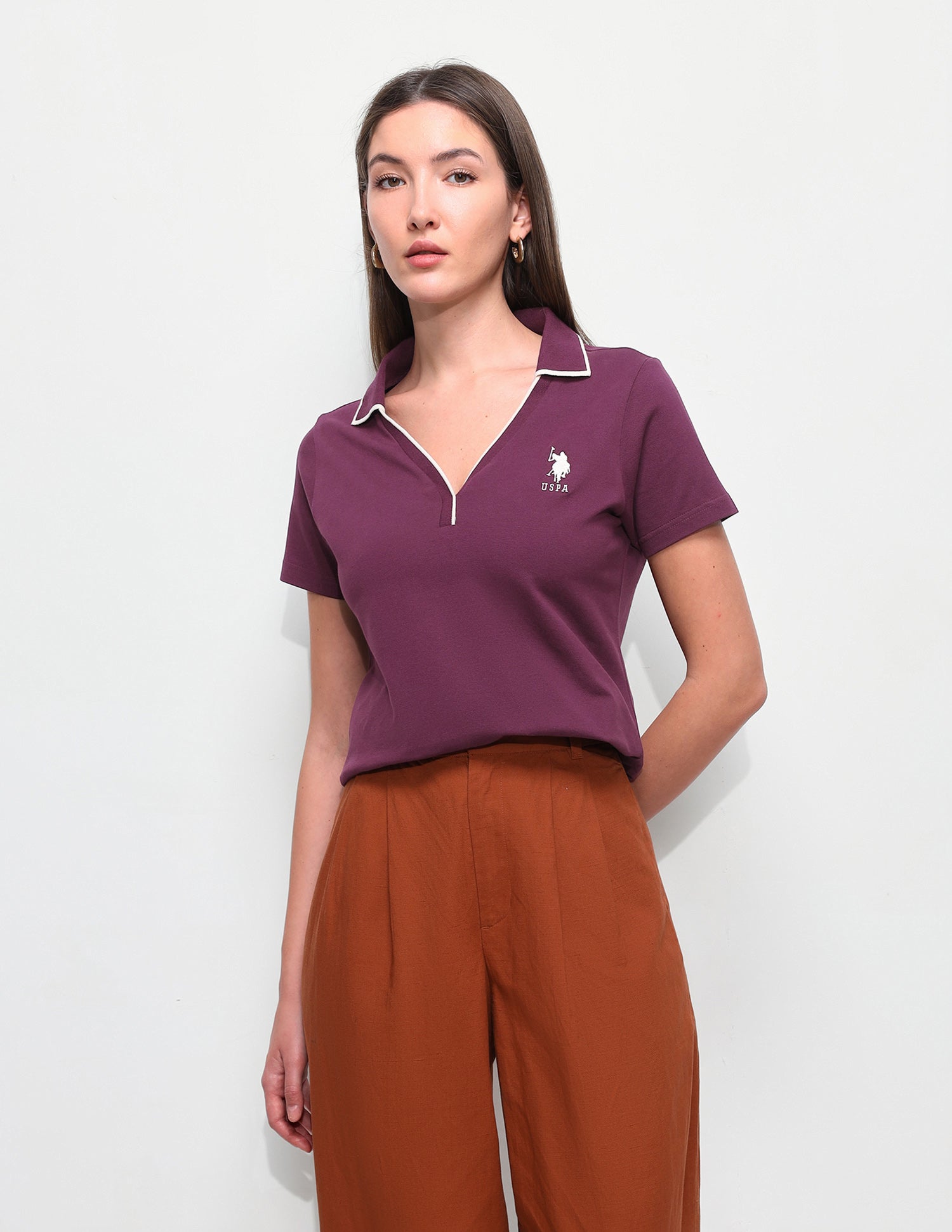 Solid Regular Fit Polo Shirt Wine - U.S. Polo Assn. India | Large