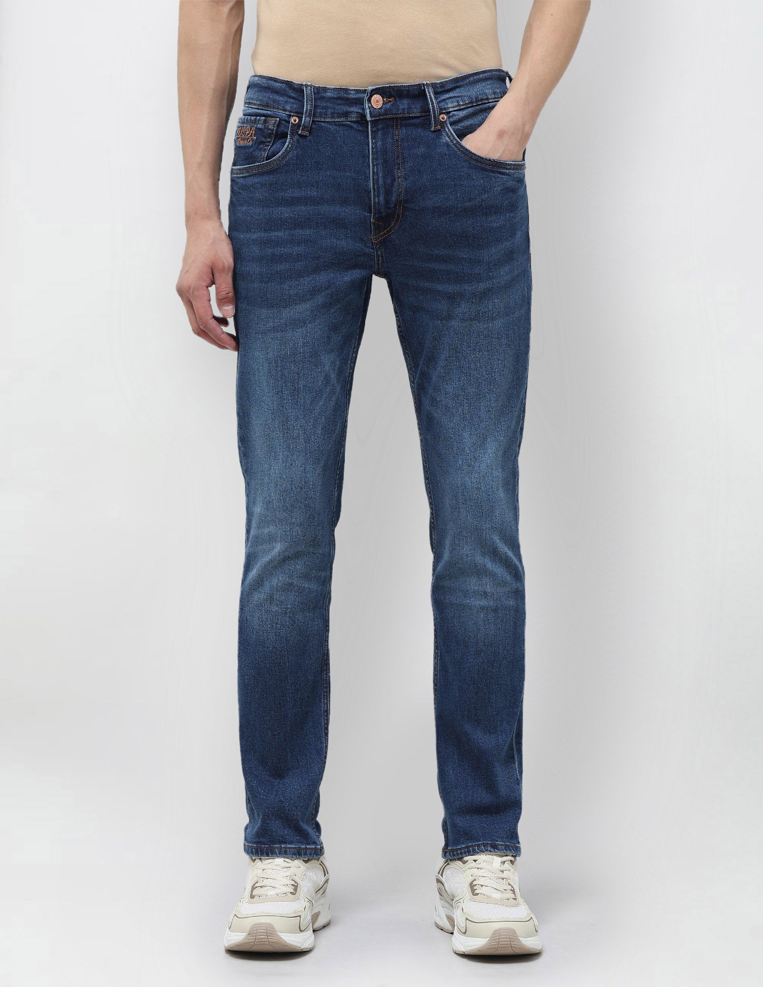 Brandon Slim-Tapered Fit Blue Jeans Light Indigo - U.S. POLO ASSN. | Large