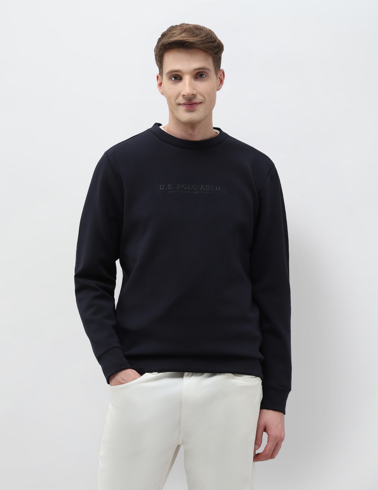 Solid Regular Fit Sweatshirt Navy - U.S. POLO ASSN. | Large