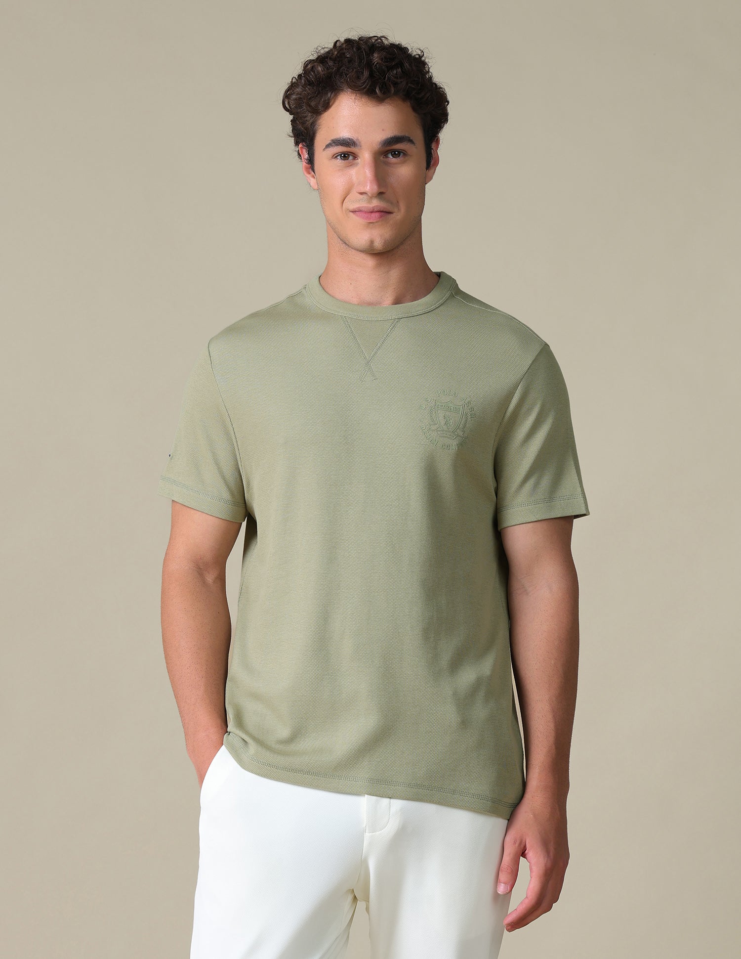 Slim Fit Solid T-Shirt Green - U.S. Polo Assn. India | Large