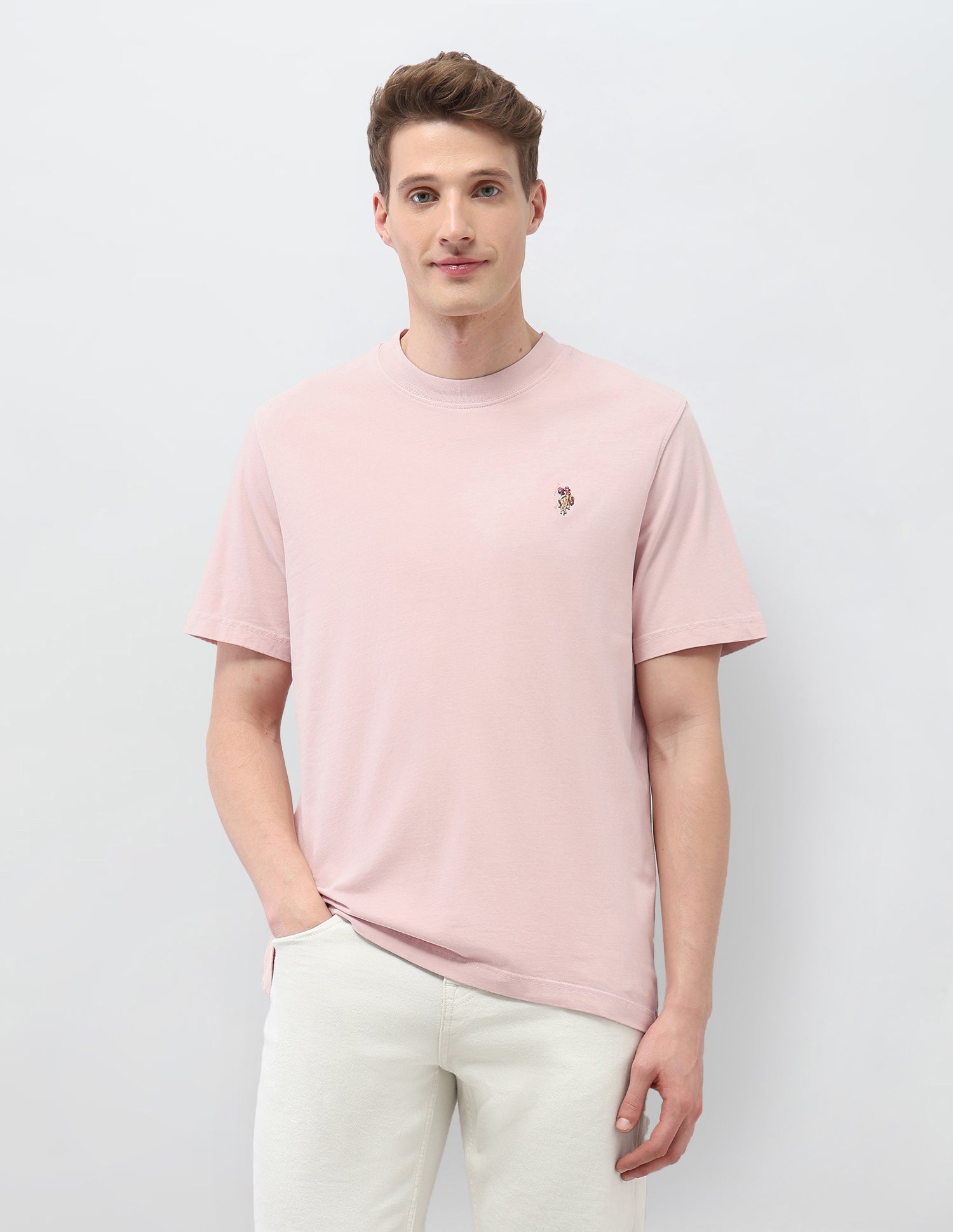 Solid Muscle Fit T-Shirt Pink - U.S. Polo Assn. India | Large