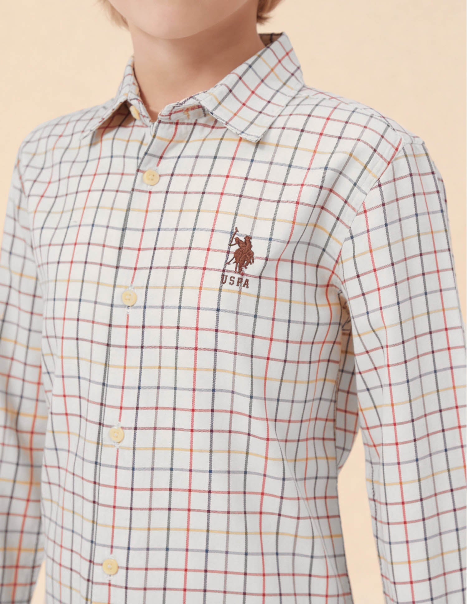 Twill Grid Tattersall Checked Shirt Multi3 - U.S. Polo Assn. India | Large