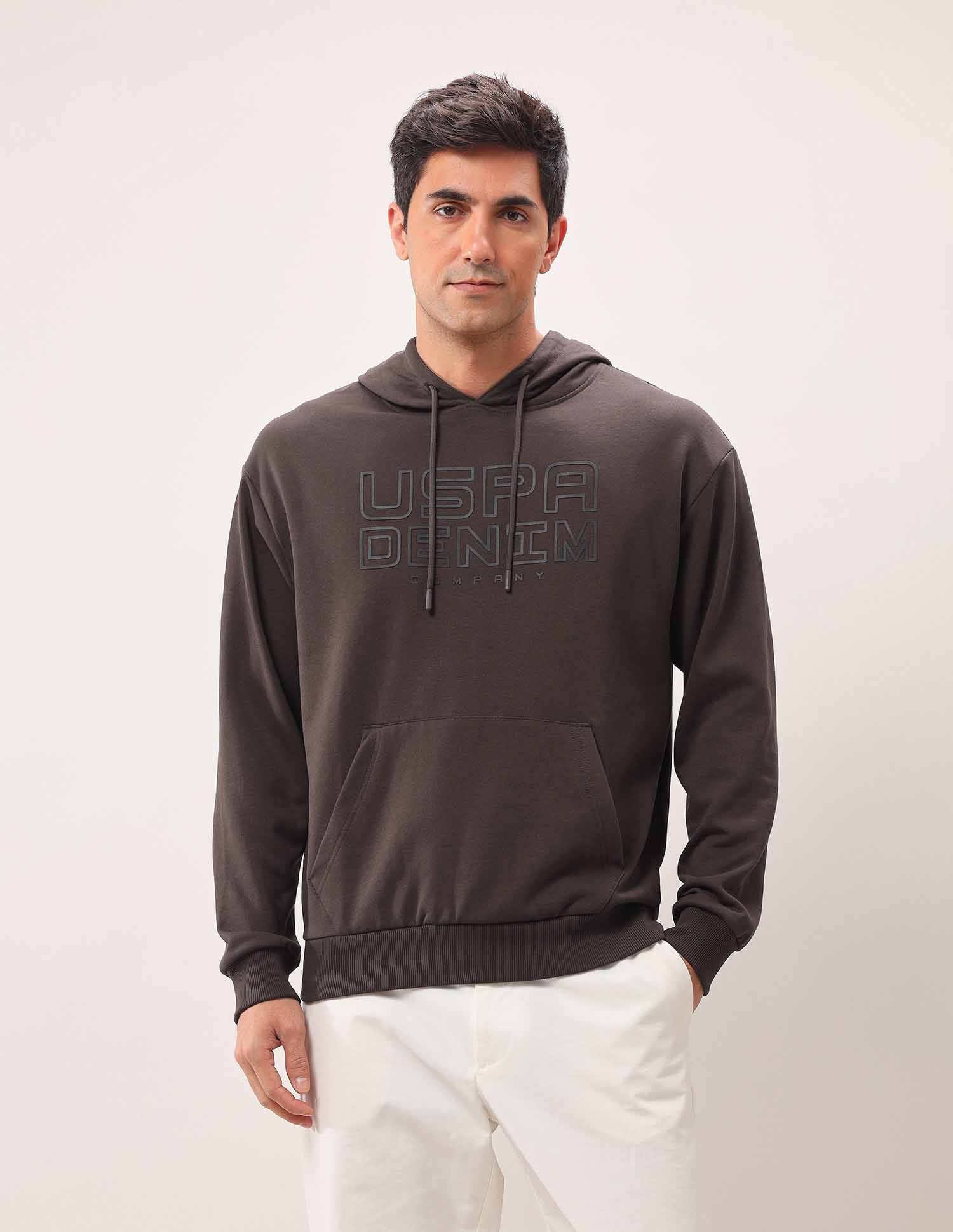 Brand Printed Oversized Fit Sweatshirt Dark Brown - U.S. POLO ASSN. | Large