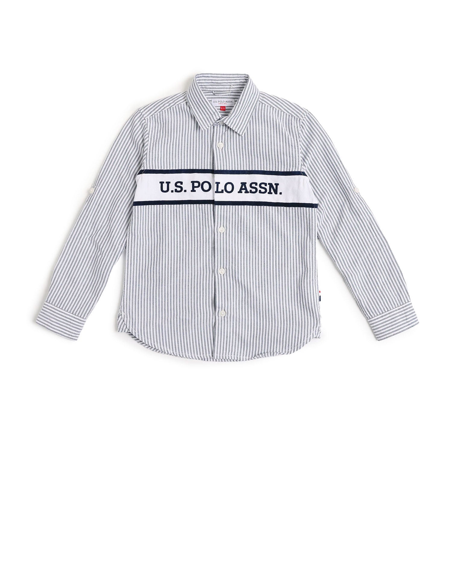 Boys Vertical Stripes Oxford Shirt Navy - U.S. POLO ASSN. | Large