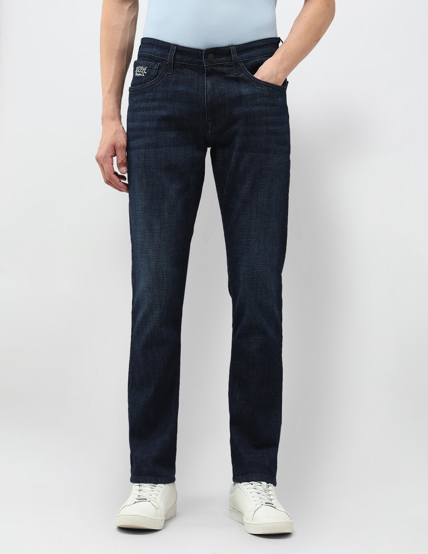 Brandon Slim Tapered Fit Blue Jeans Dark Blue - U.S. Polo Assn. India | Large