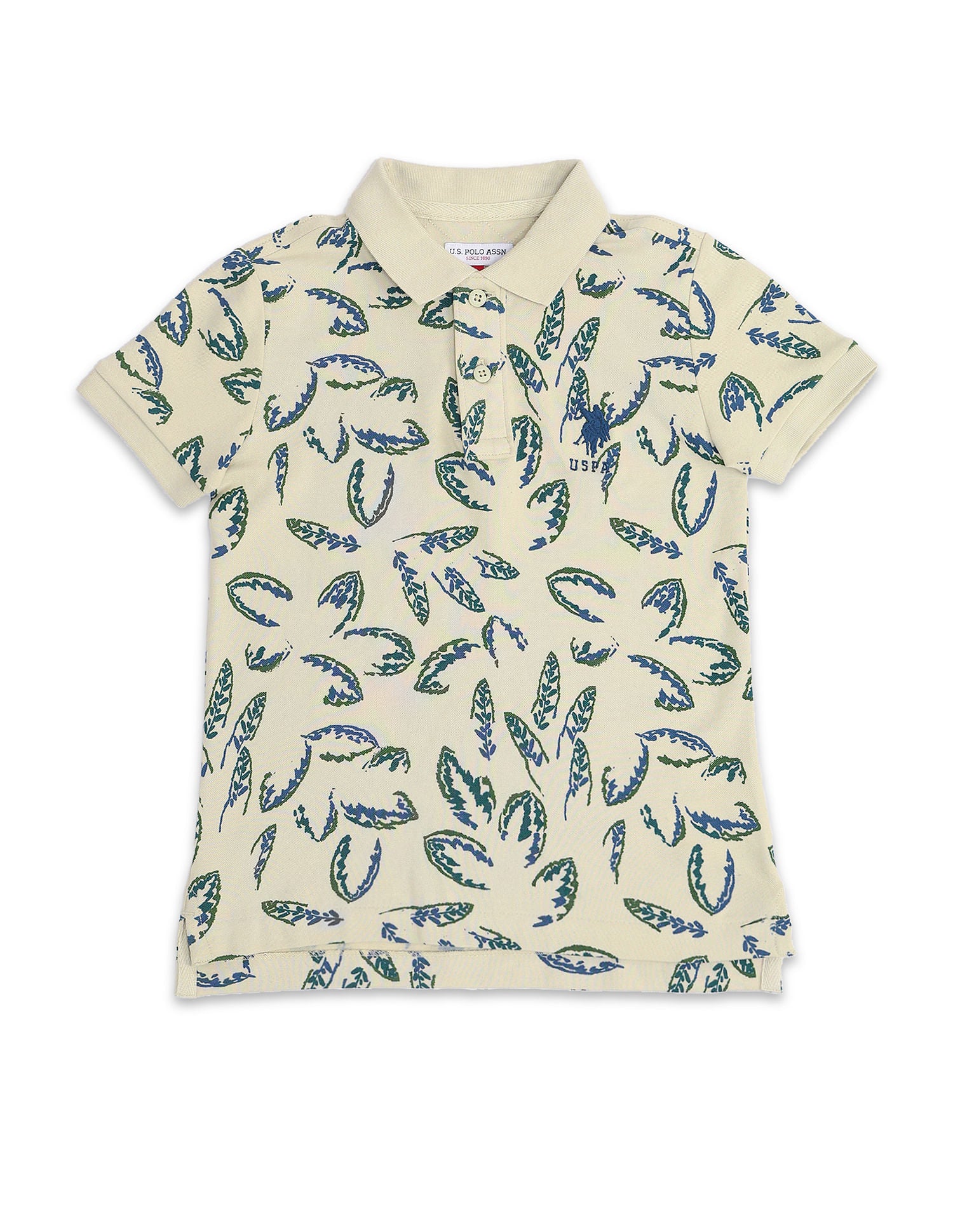 Boys Printed Cotton Polo Shirt Nude - U.S. Polo Assn. India | Large