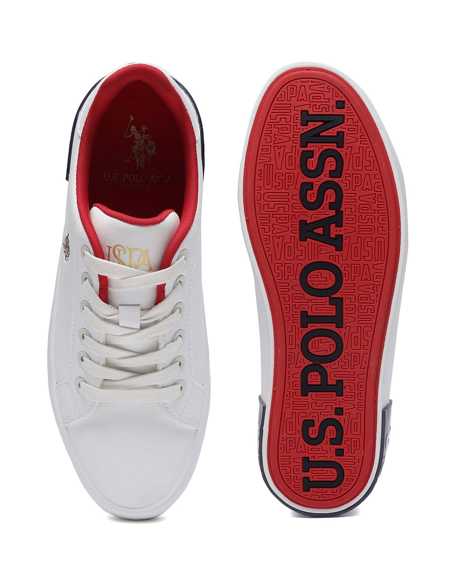 Women Round Toe Logo Aubrey 2.0 Sneakers White - U.S. Polo Assn. India | Large