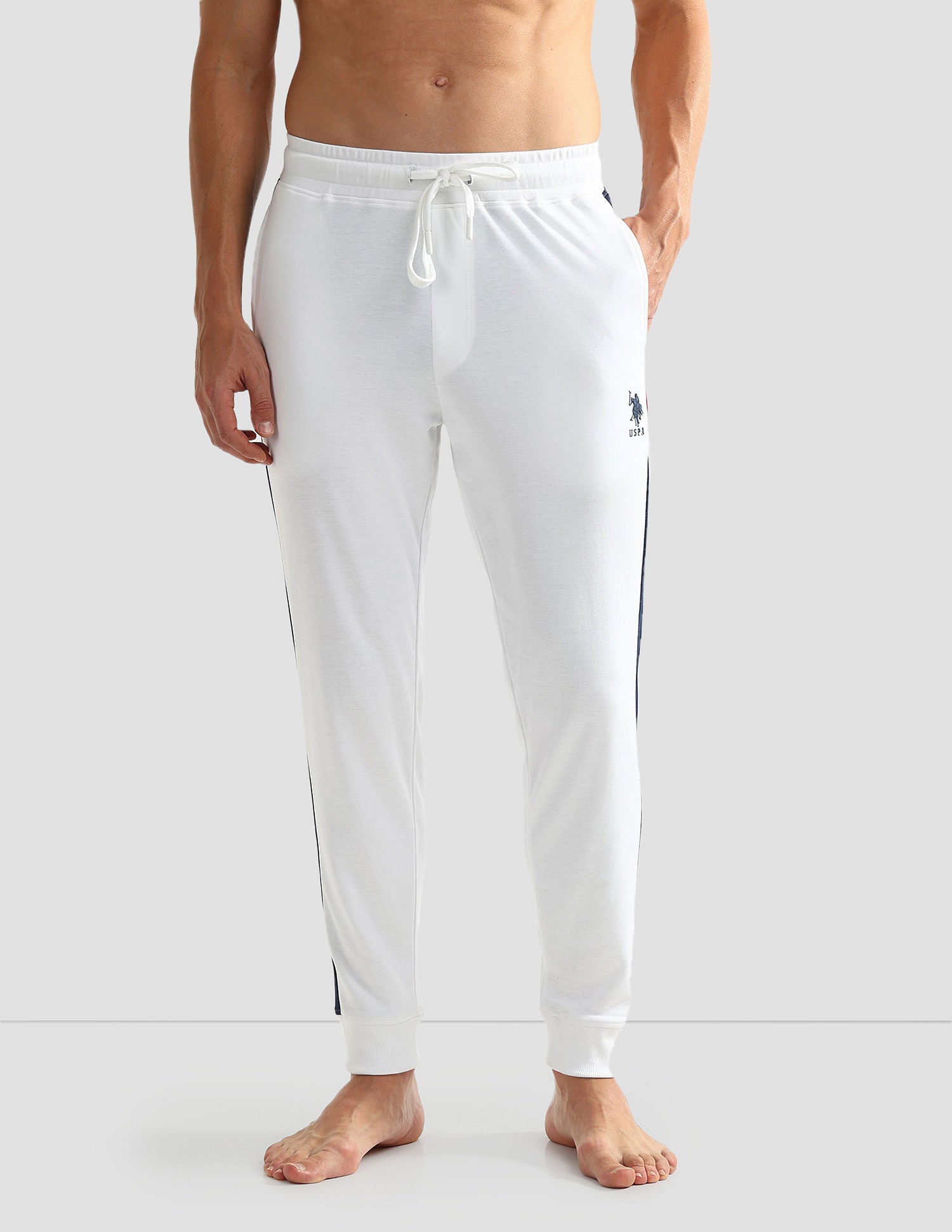 Solid OJ004 Lounge Joggers - Pack Of 1 White - U.S. POLO ASSN. | Large