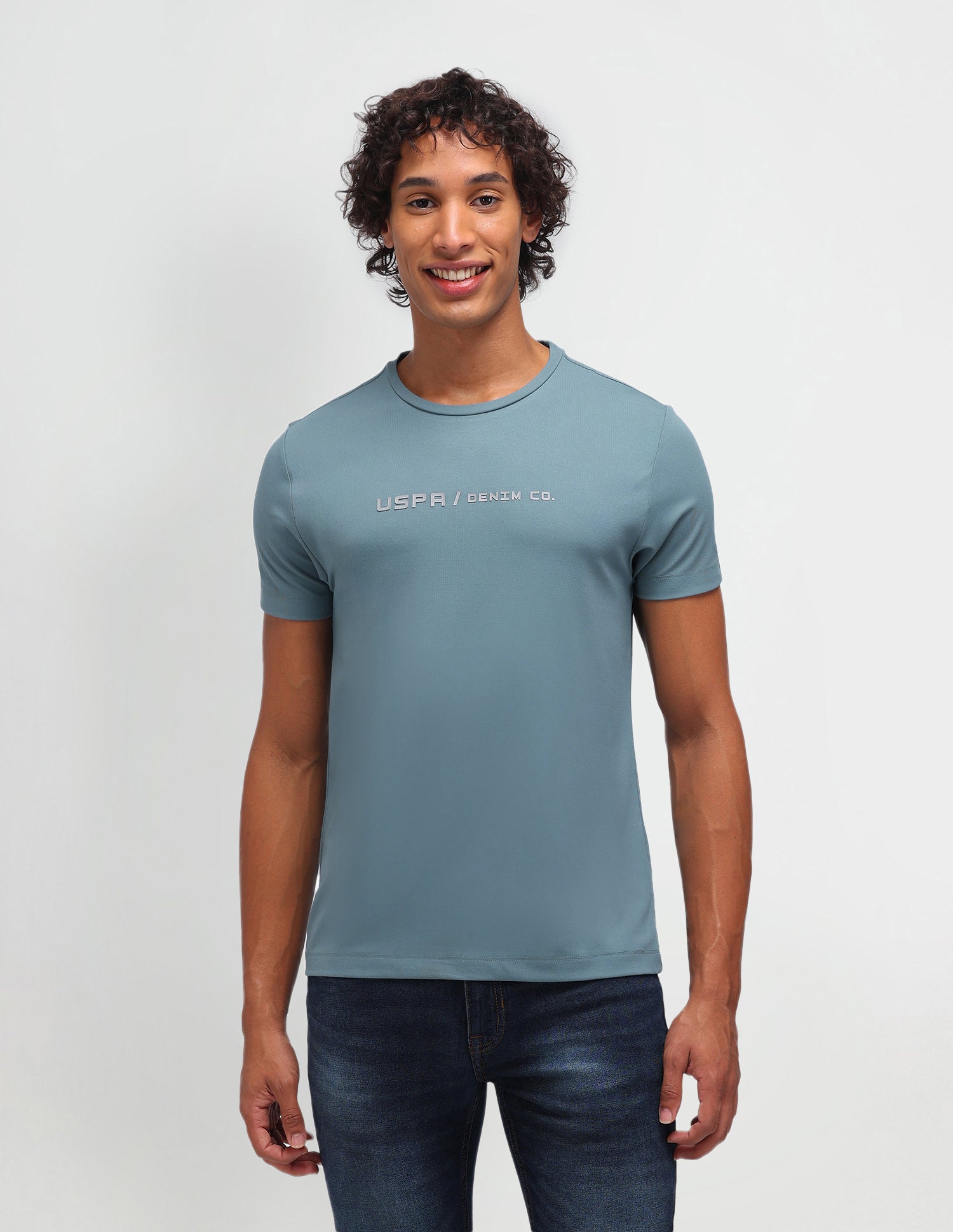 Solid Muscle Fit T-Shirt Blue - U.S. Polo Assn. India | Large