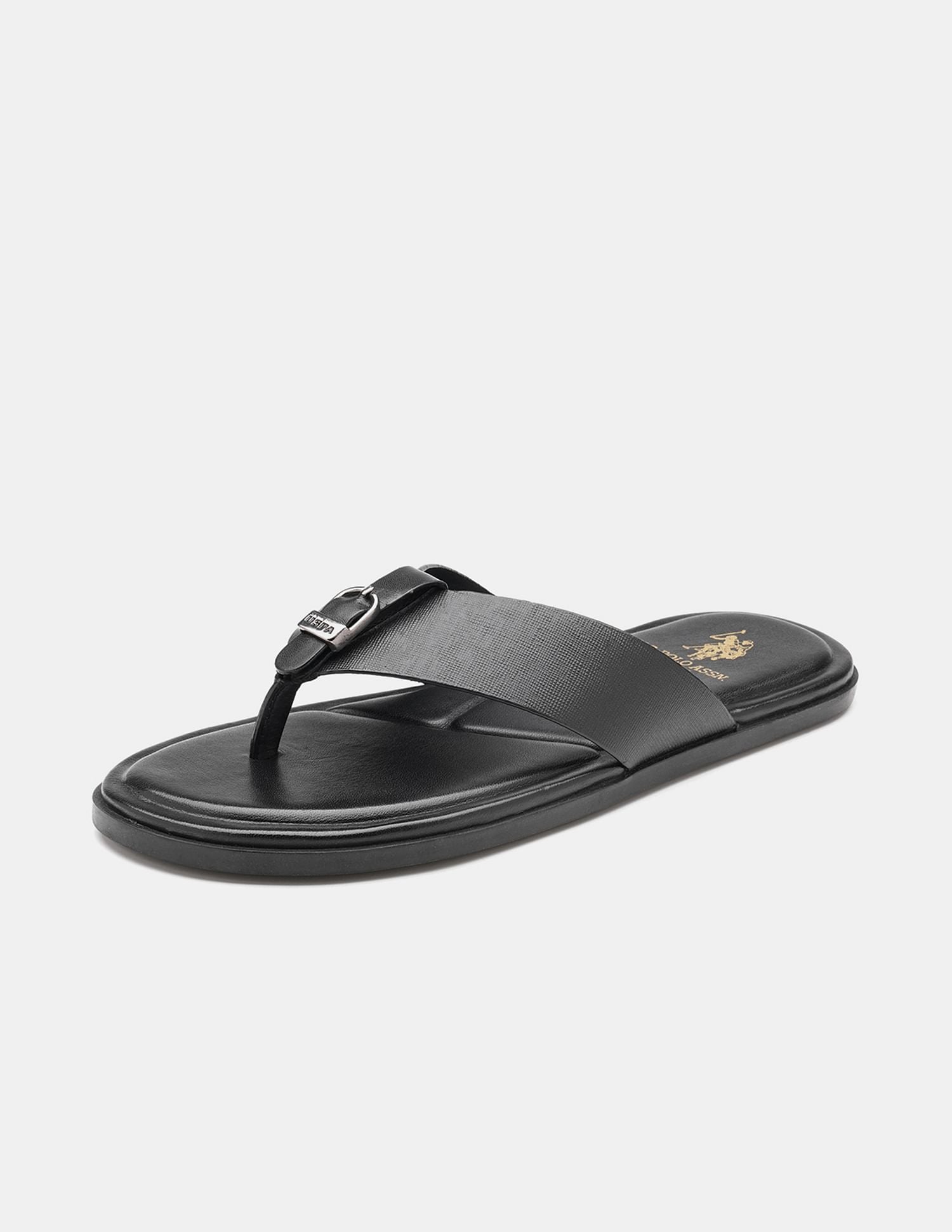 Men Diaz Broad Strap Slippers Black - U.S. POLO ASSN. | Large