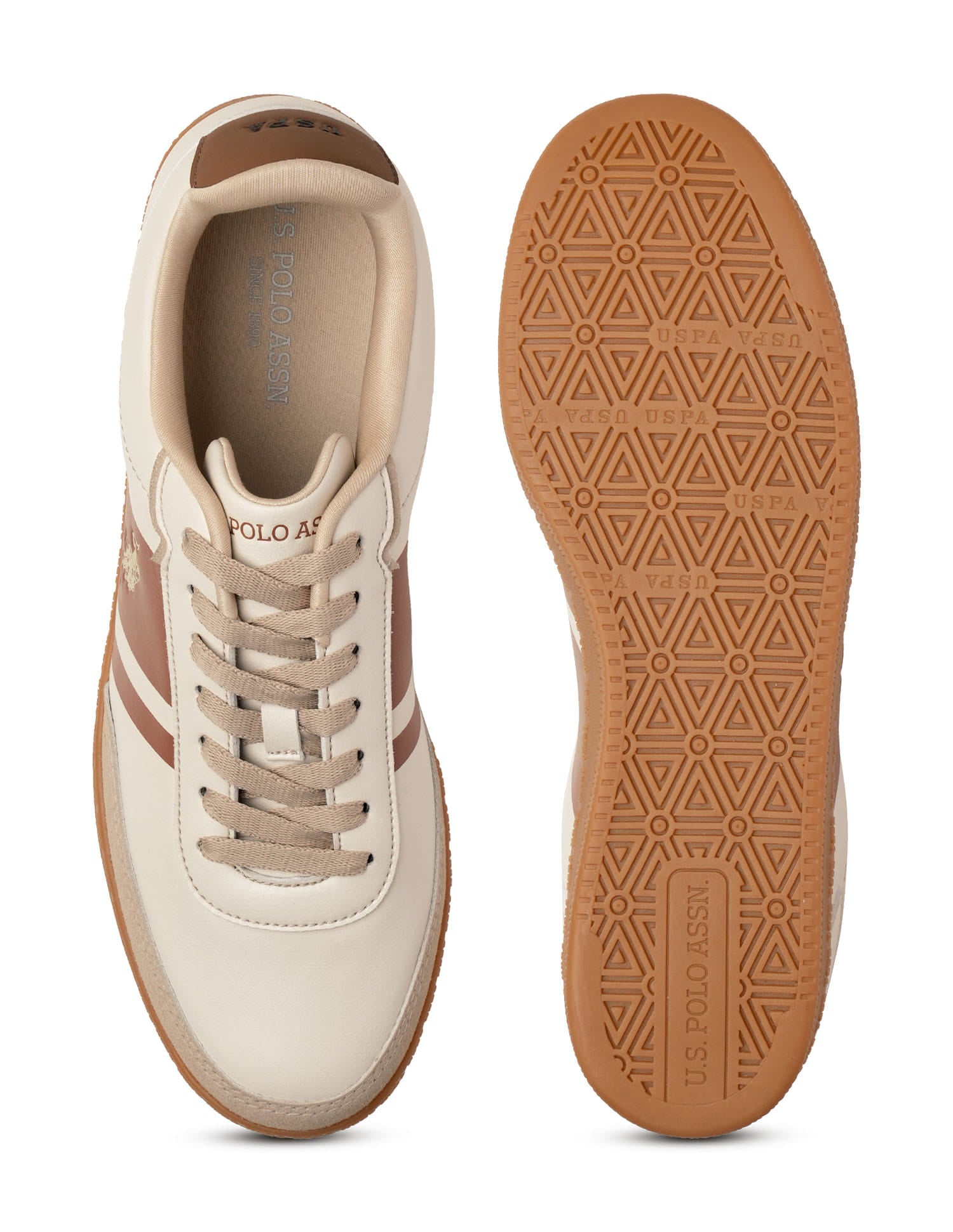 Men Hilton Colourblocked Sneakers Beige - U.S. Polo Assn. India | Large
