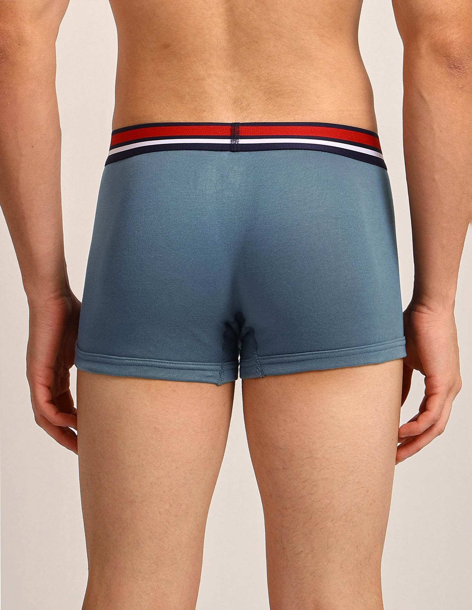 Elastic Waistband Ribbed I641 Trunks - Pack Of 2 Teal Grey- Black - U.S. Polo Assn. India | Large
