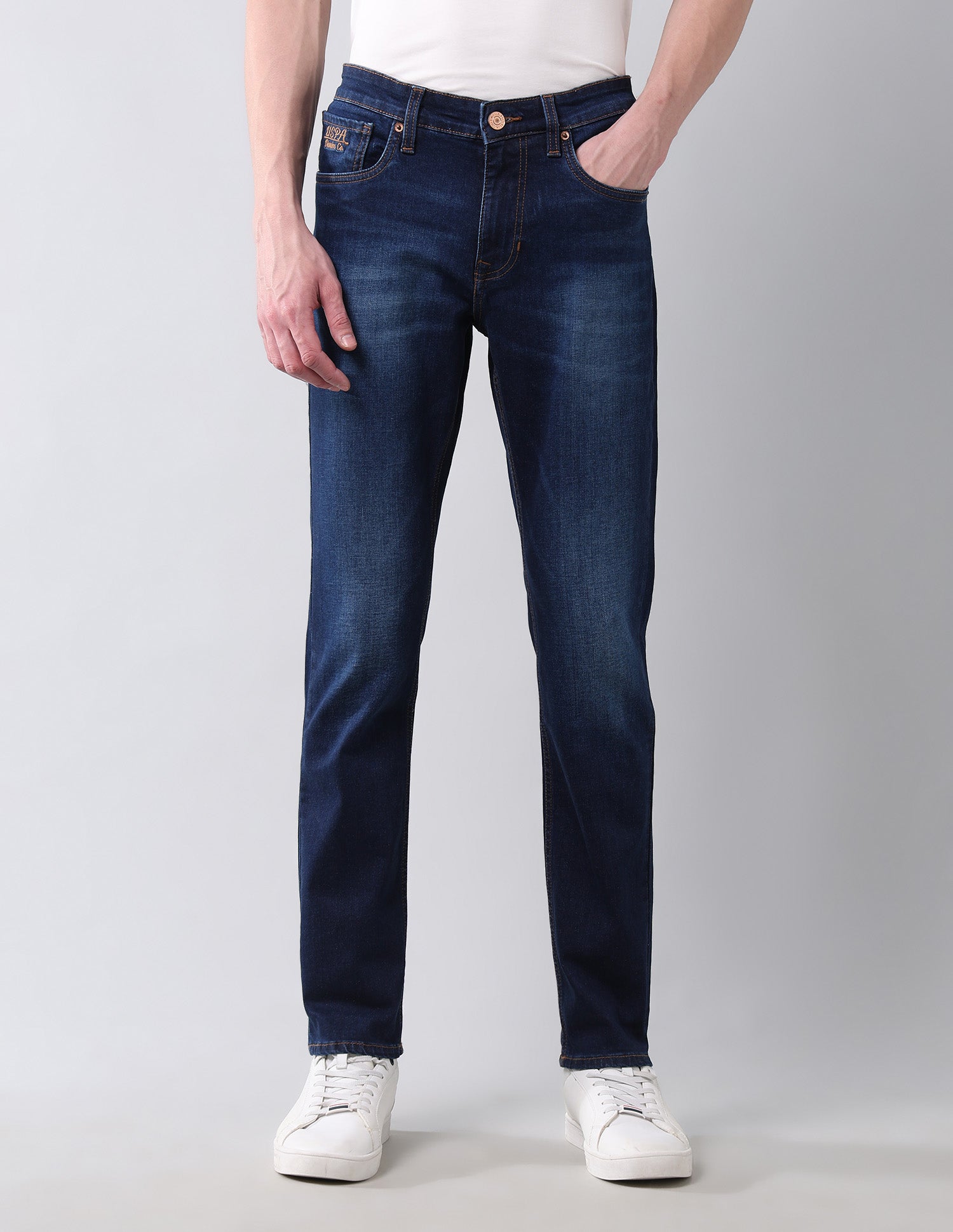 Brandon Slim Tapered Fit Authentic Denim Jeans Blue - U.S. Polo Assn. India | Large