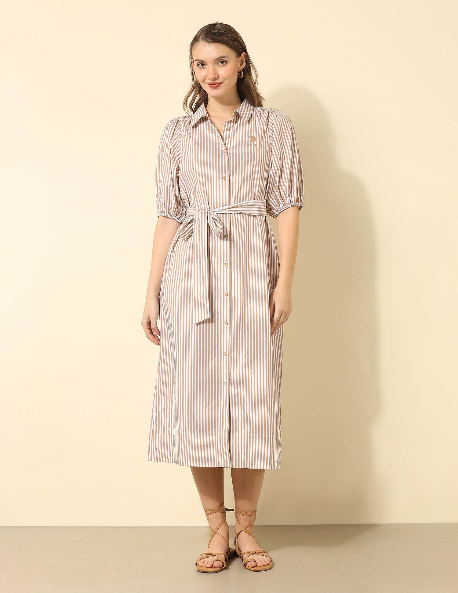 A Line Shirt Dress Brown - U.S. Polo Assn. India | Large