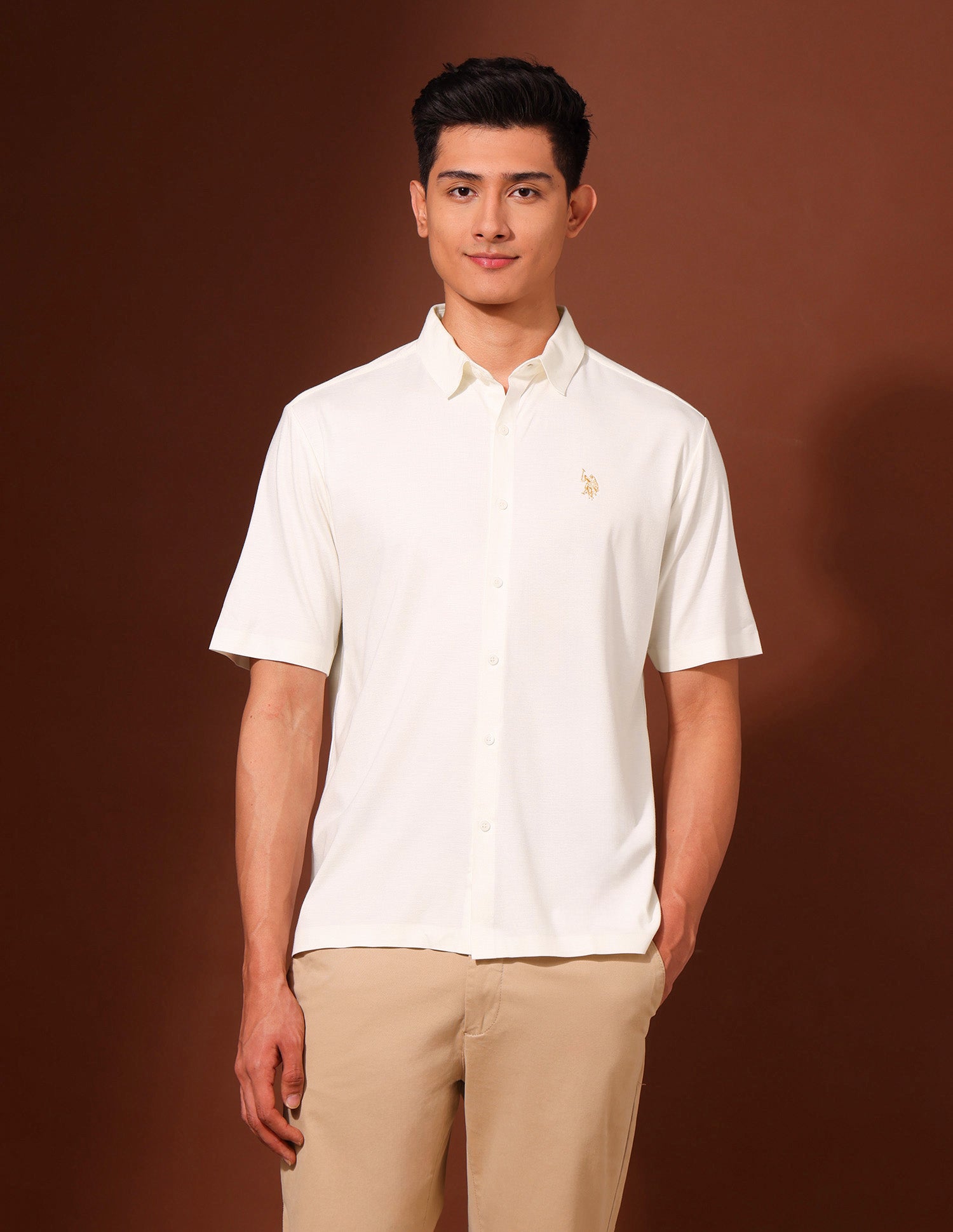 Tailored Fit Working Holiday Shirt White - U.S. Polo Assn. India | Large