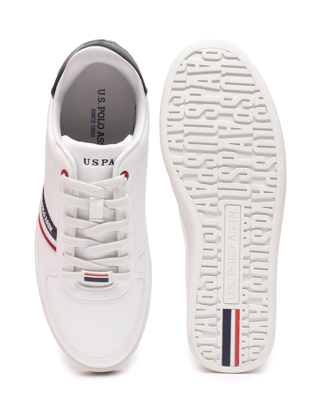 Men Brand Stripe Alco Sneakers White - U.S. Polo Assn. India | Large