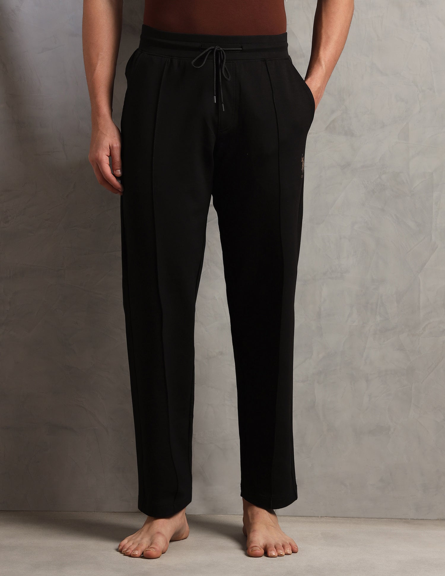 Cotton Stretch Mid Rise PR002-PL Lounge Pants - Pack Of 1 Black - U.S. Polo Assn. India | Large