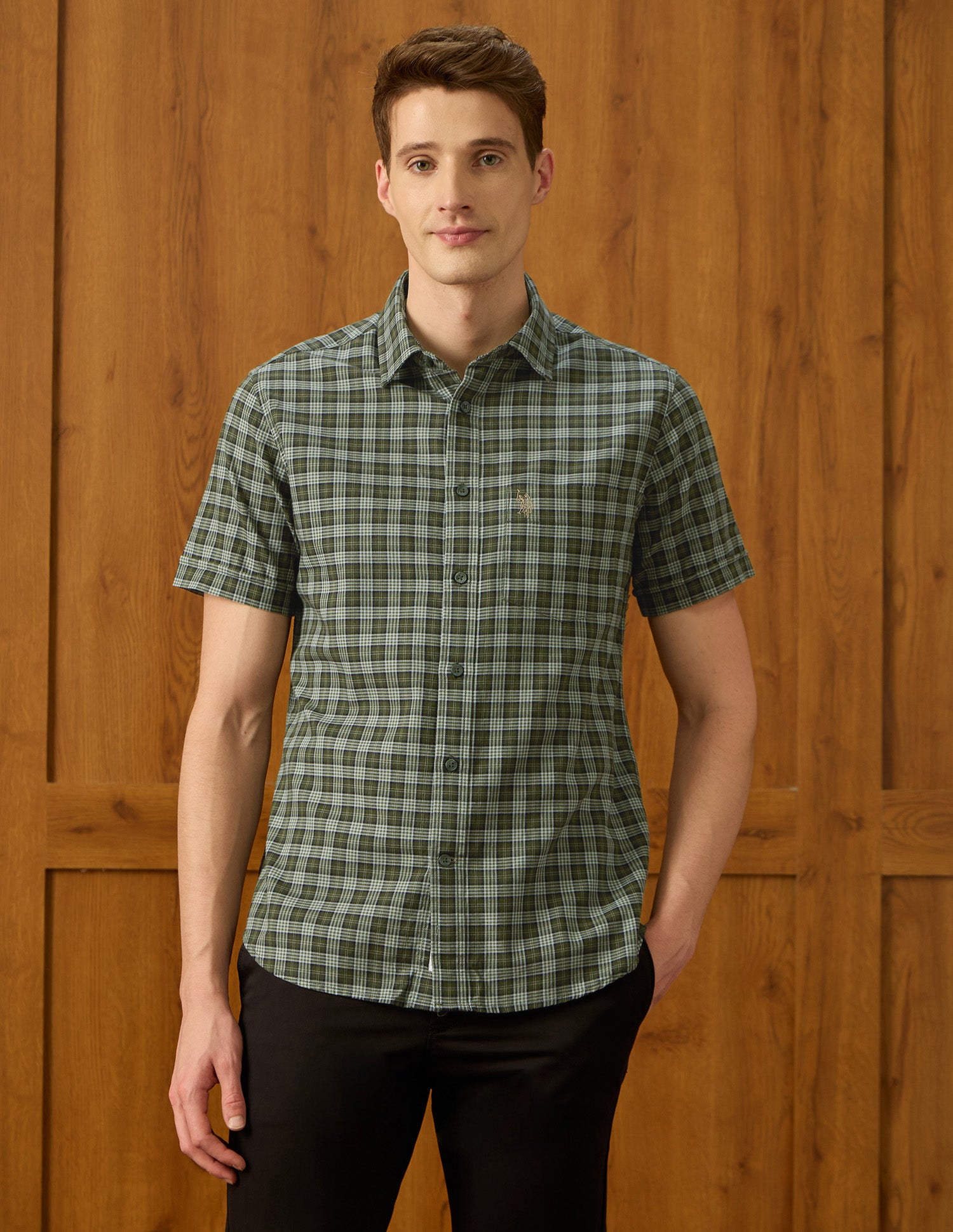 Equestrian Sports @ Elevnado Plaid Checked Shirt Green - U.S. Polo Assn. India | Large