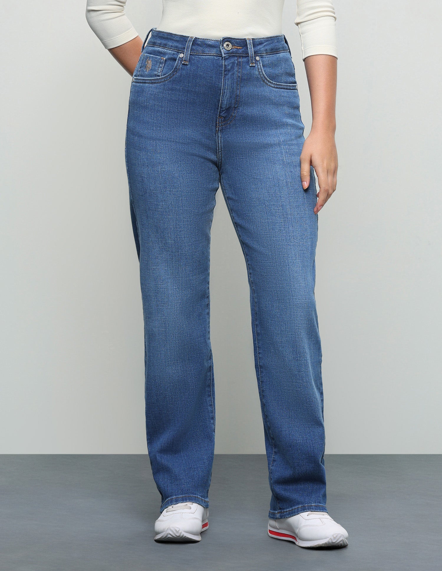 Whiskered Straight Fit Jeans Blue - U.S. Polo Assn. India | Large