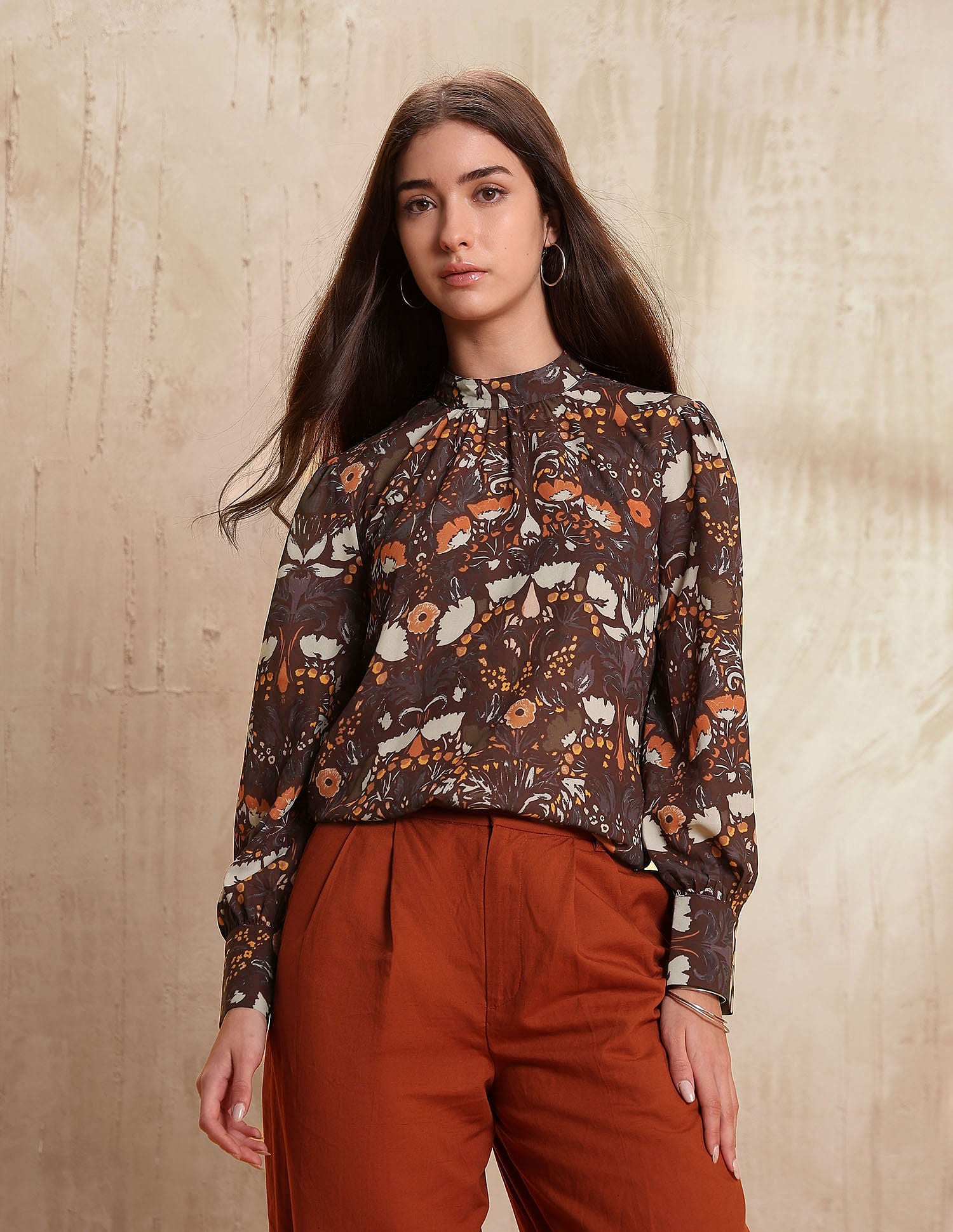 High Neck Abstract Printed Top Multi-colour - U.S. POLO ASSN. | Large