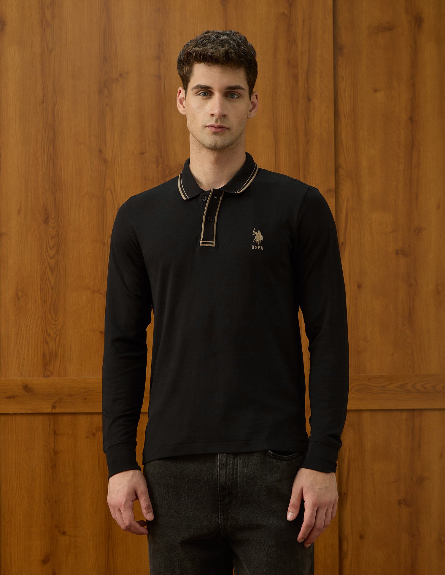 Solid Equestrian Aisle Theater Polo Shirt Black - U.S. POLO ASSN. | Large