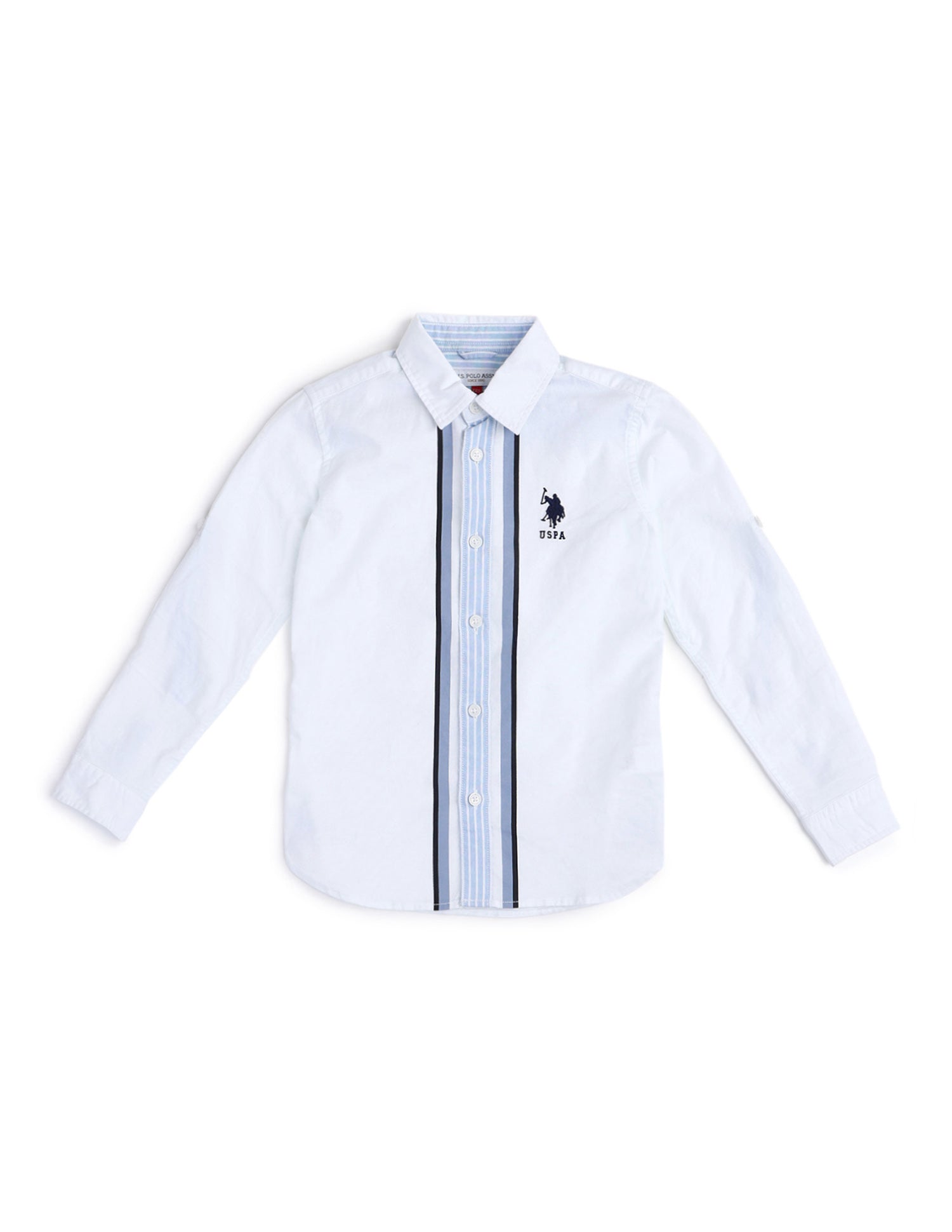 Boys Regular Fit Vertical StripedShirt White - U.S. POLO ASSN. | Large