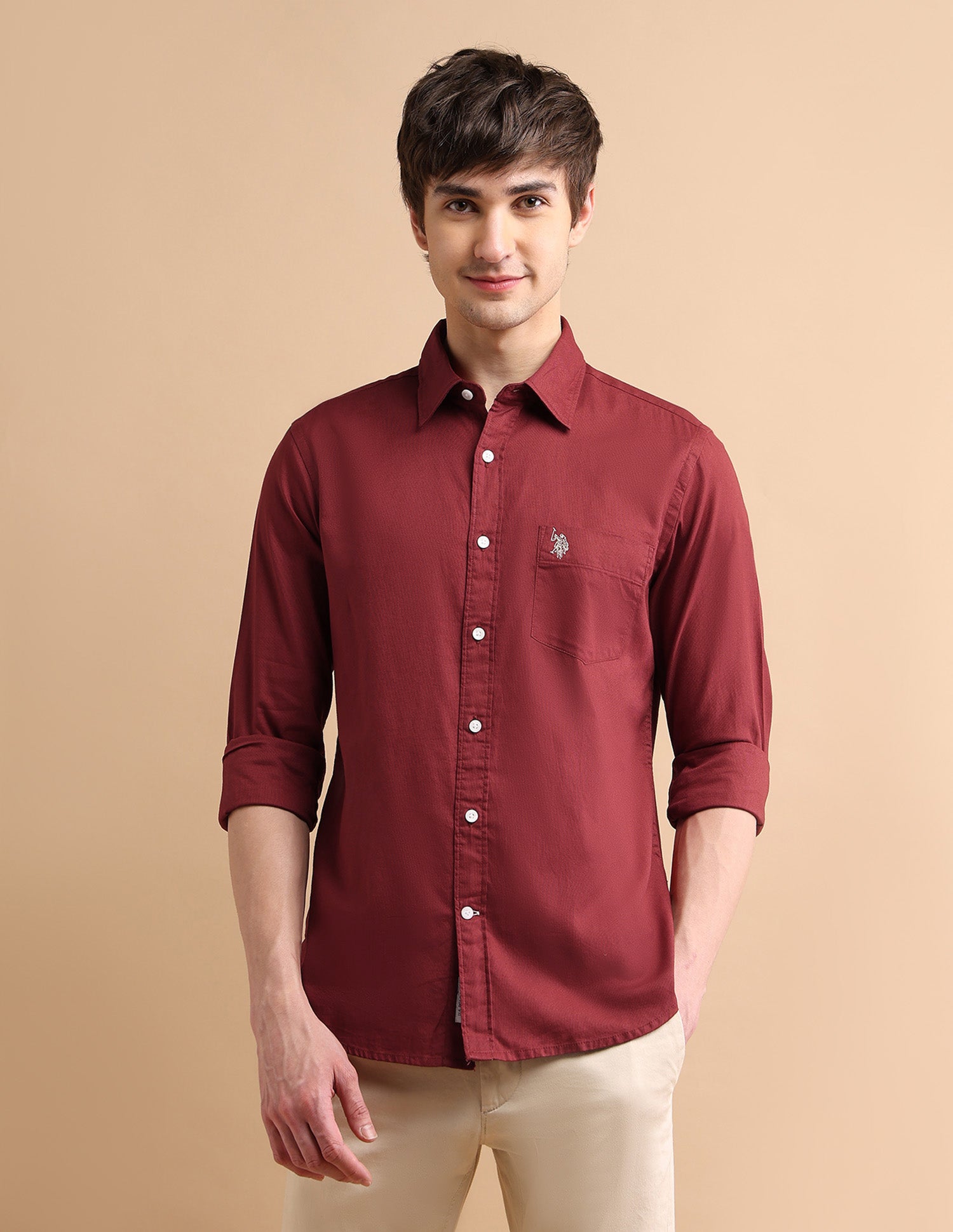 The Classic Everyday Shirt Dark Red - U.S. POLO ASSN. | Large