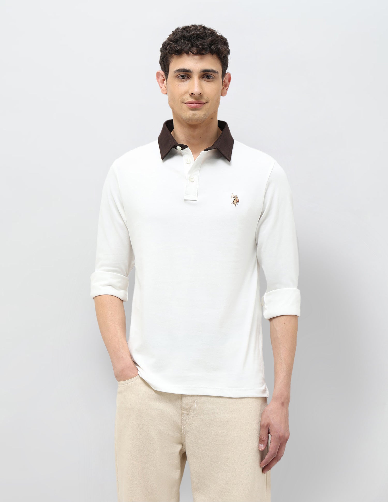 Solid Muscle Fit Polo shirt Ivory - U.S. POLO ASSN. | Large