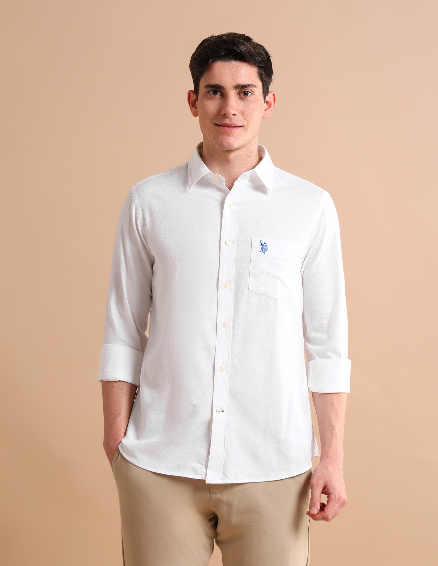 Cotton Dobby Formal Shirt White - U.S. POLO ASSN. | Large