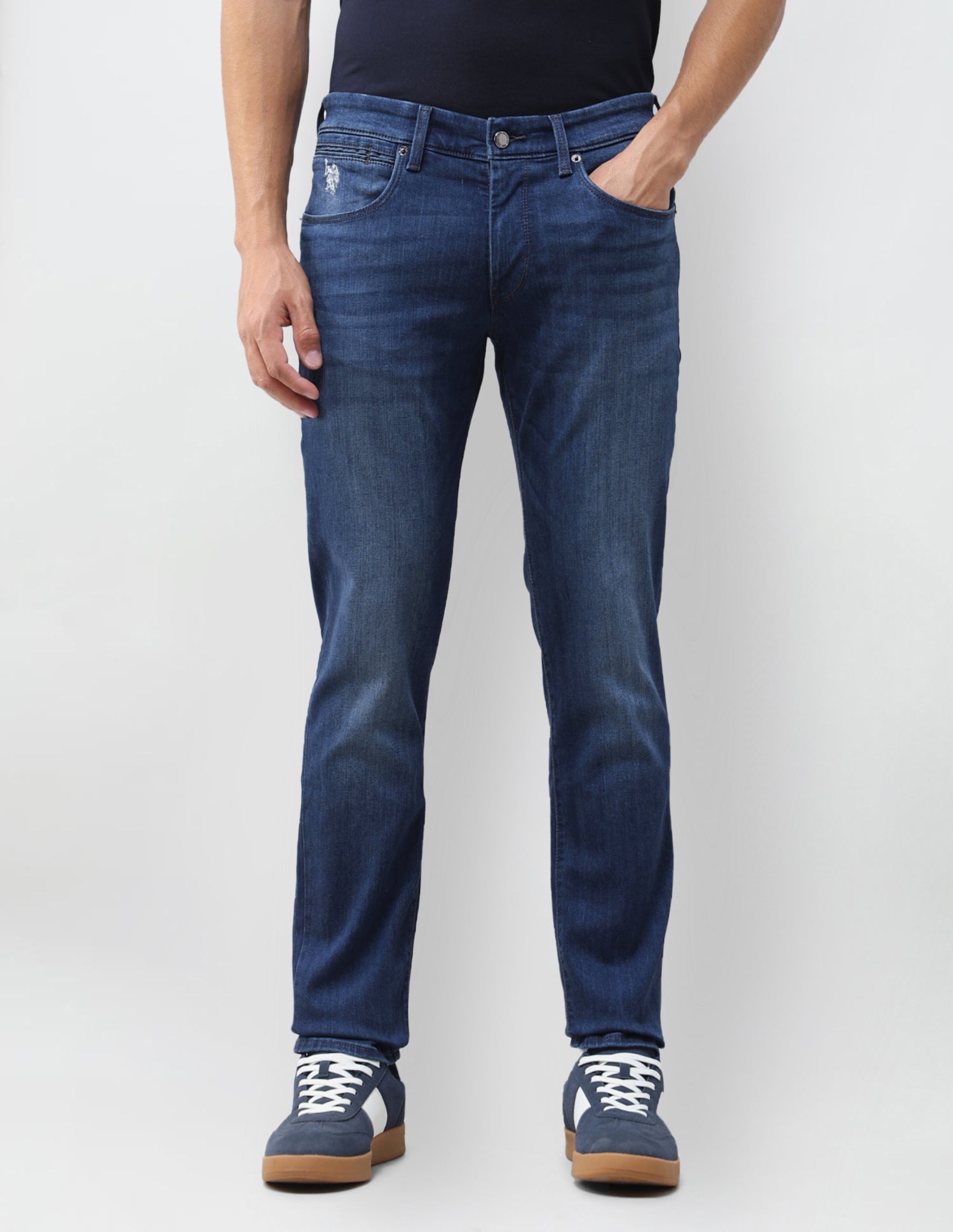 Brandon Slim Tapered Fit Blue Jeans Blue - U.S. Polo Assn. India | Large