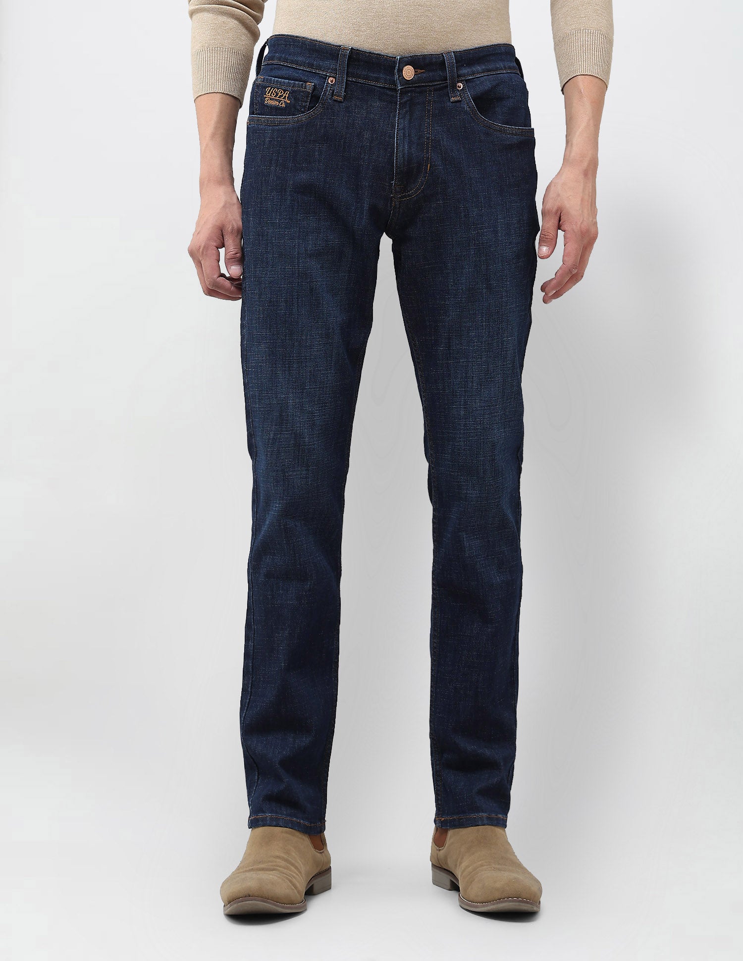 Brandon Slim Tapered Fit Blue Jeans Dark Blue - U.S. POLO ASSN. | Large