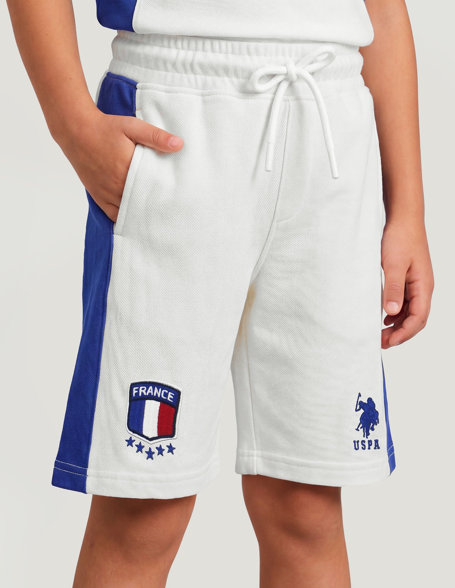Mid Rise Solid Shorts White - U.S. Polo Assn. India | Large