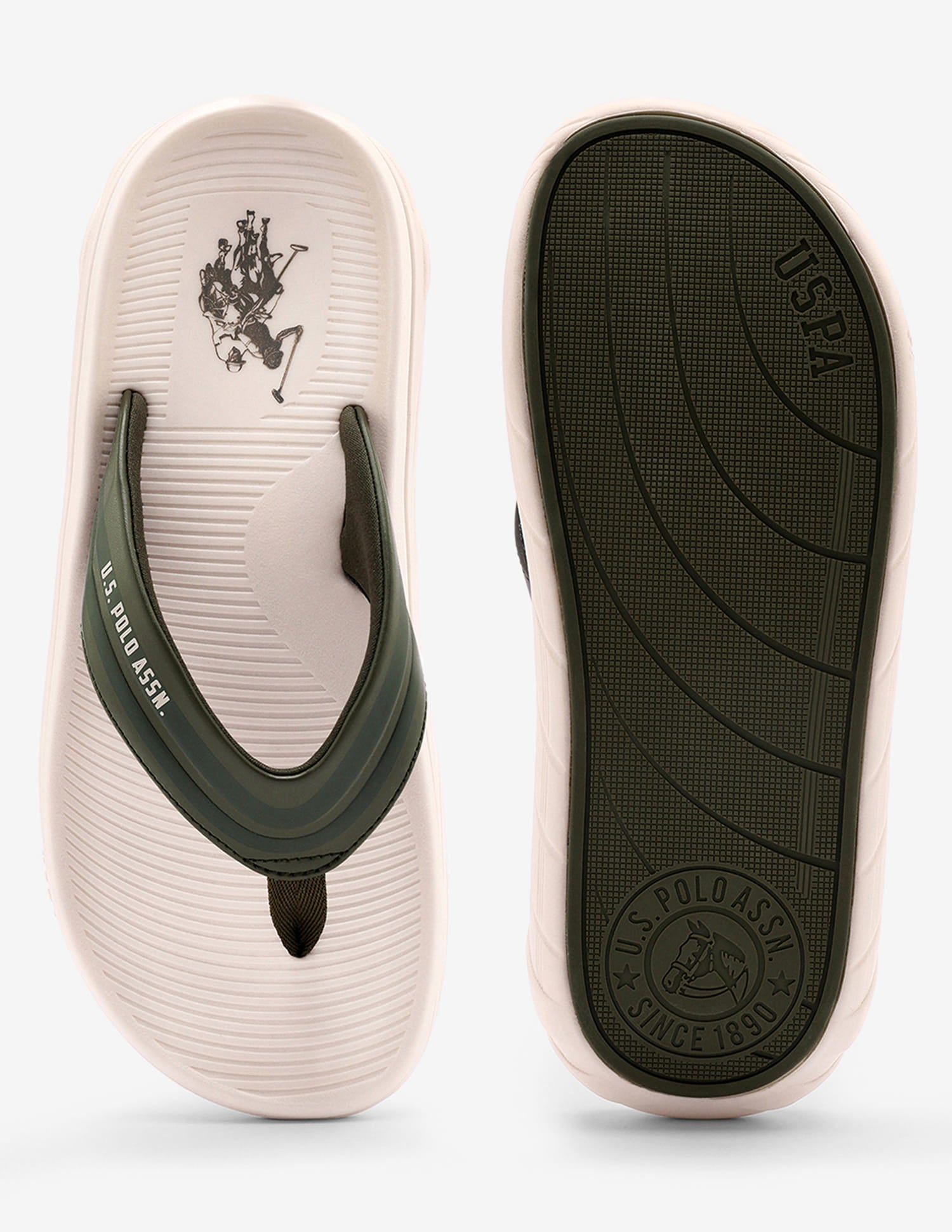 Broad Strap Celtic Flip Flops Olive - U.S. Polo Assn. India | Large