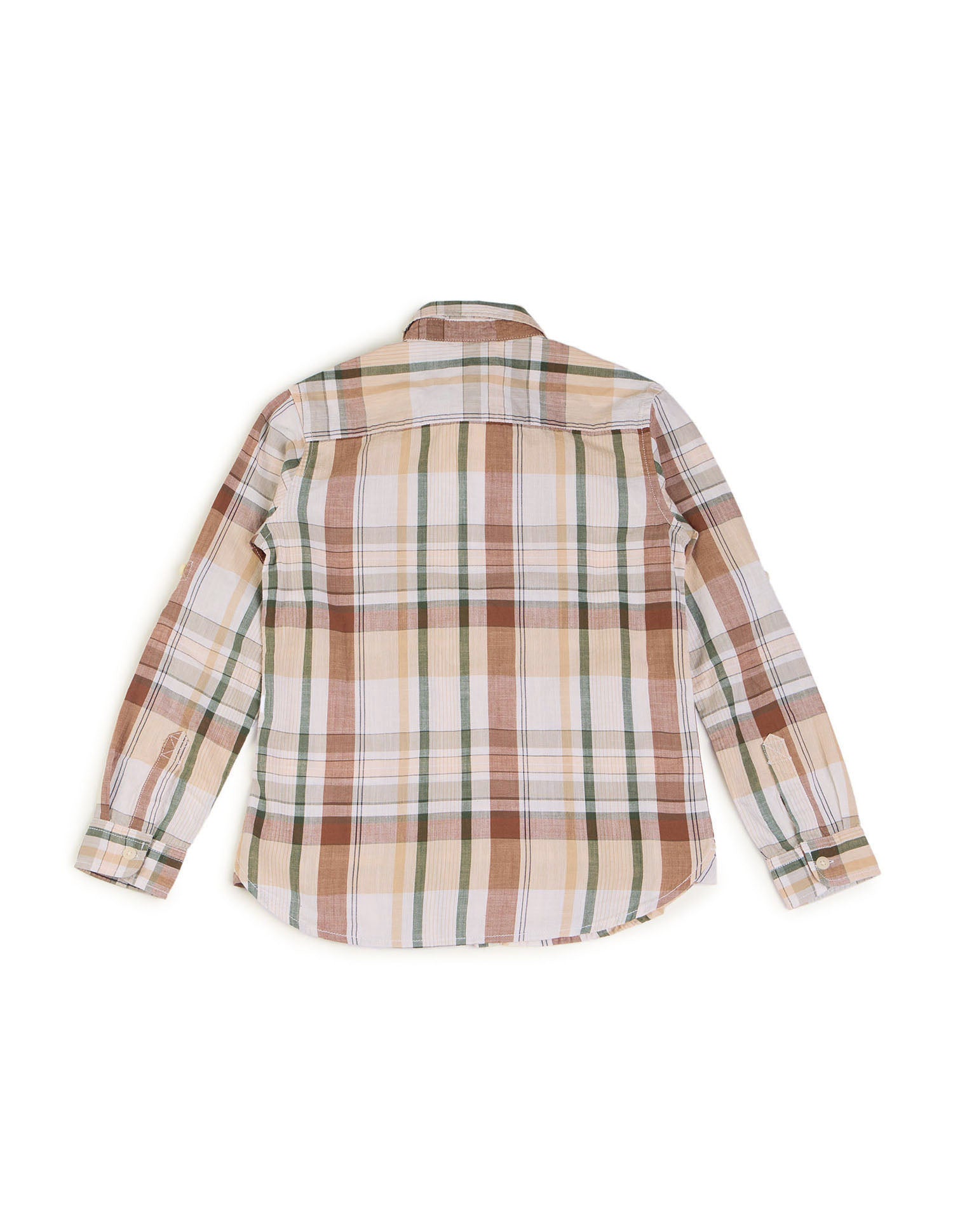 Boys Madras Checked Regular Fit Shirt Green - U.S. POLO ASSN. | Large