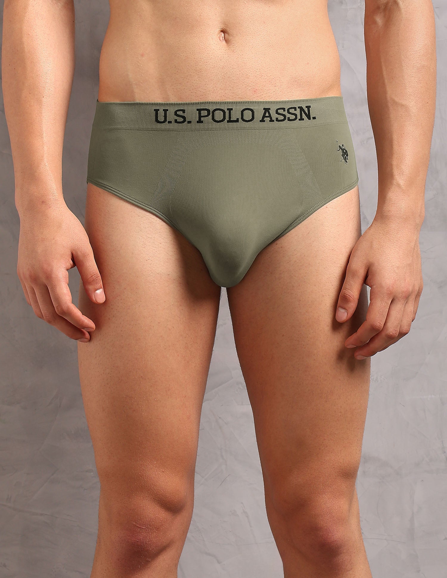 Ultra Stretch Breathable AB003 Briefs - Pack of 1 Olive - U.S. Polo Assn. India | Large