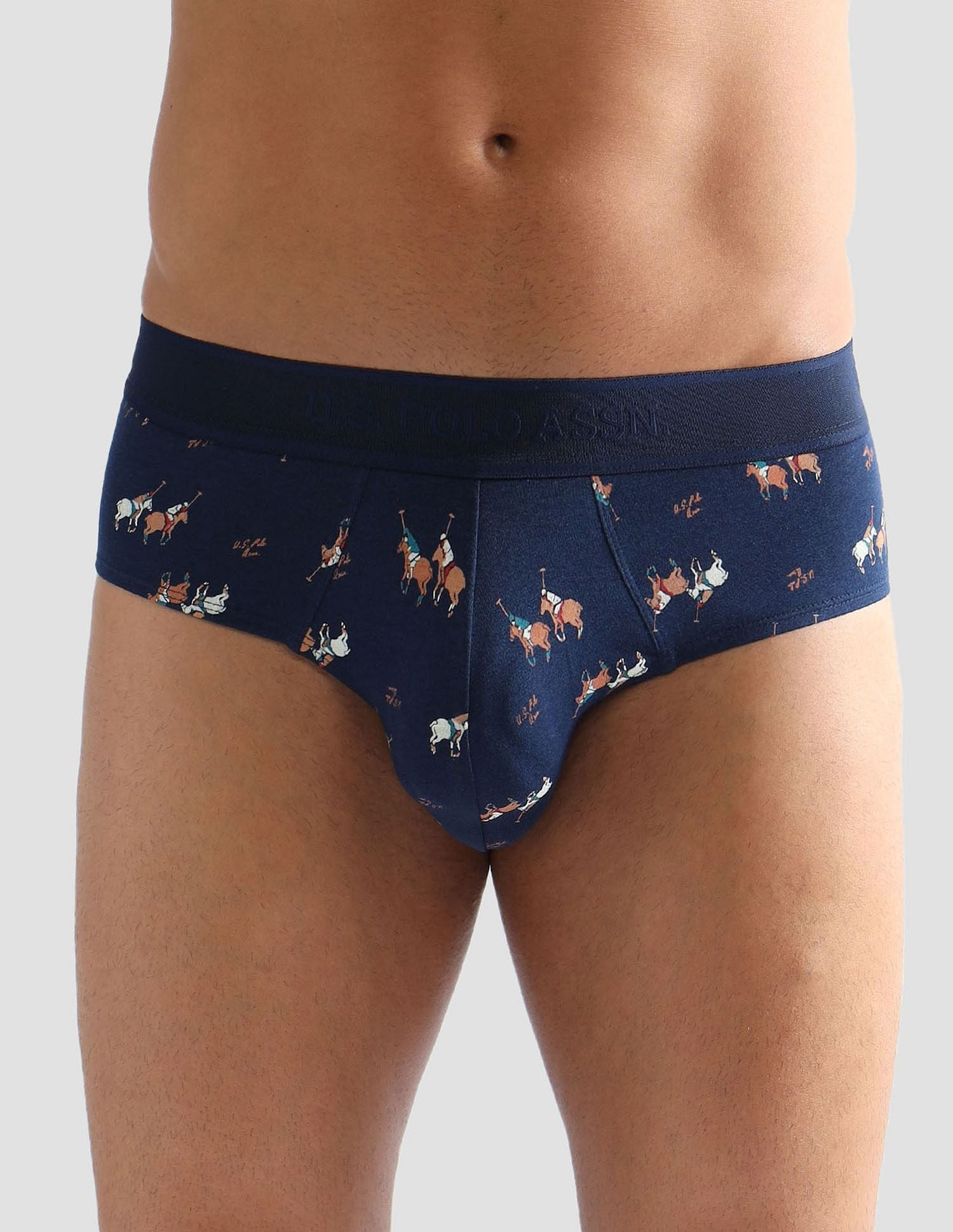 Elasticized Waist Printed PB005 Briefs - Pack of 1 Navy - U.S. POLO ASSN. | Large
