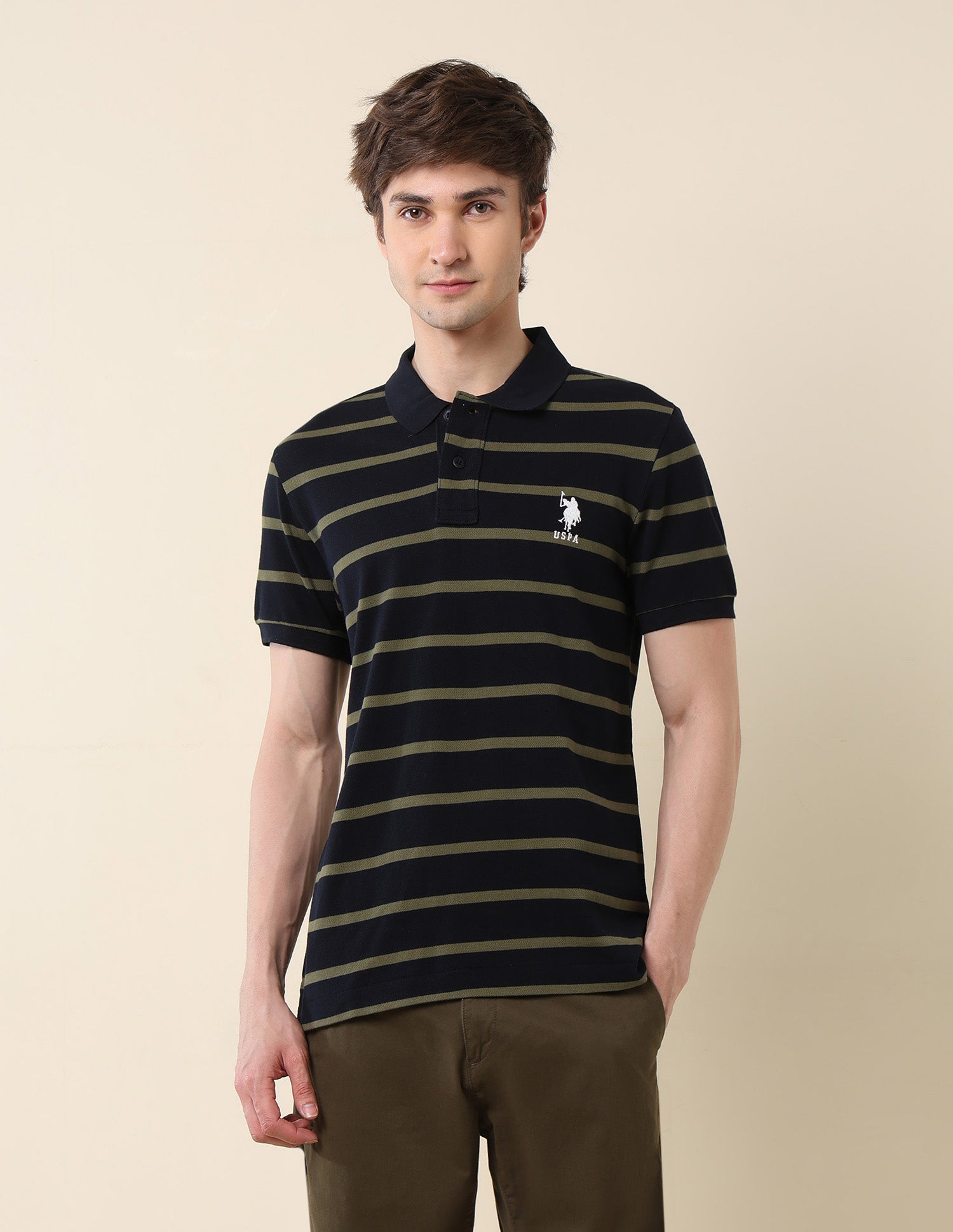Horizontal Striped Classic Polo Shirt Navy - U.S. POLO ASSN. | Large
