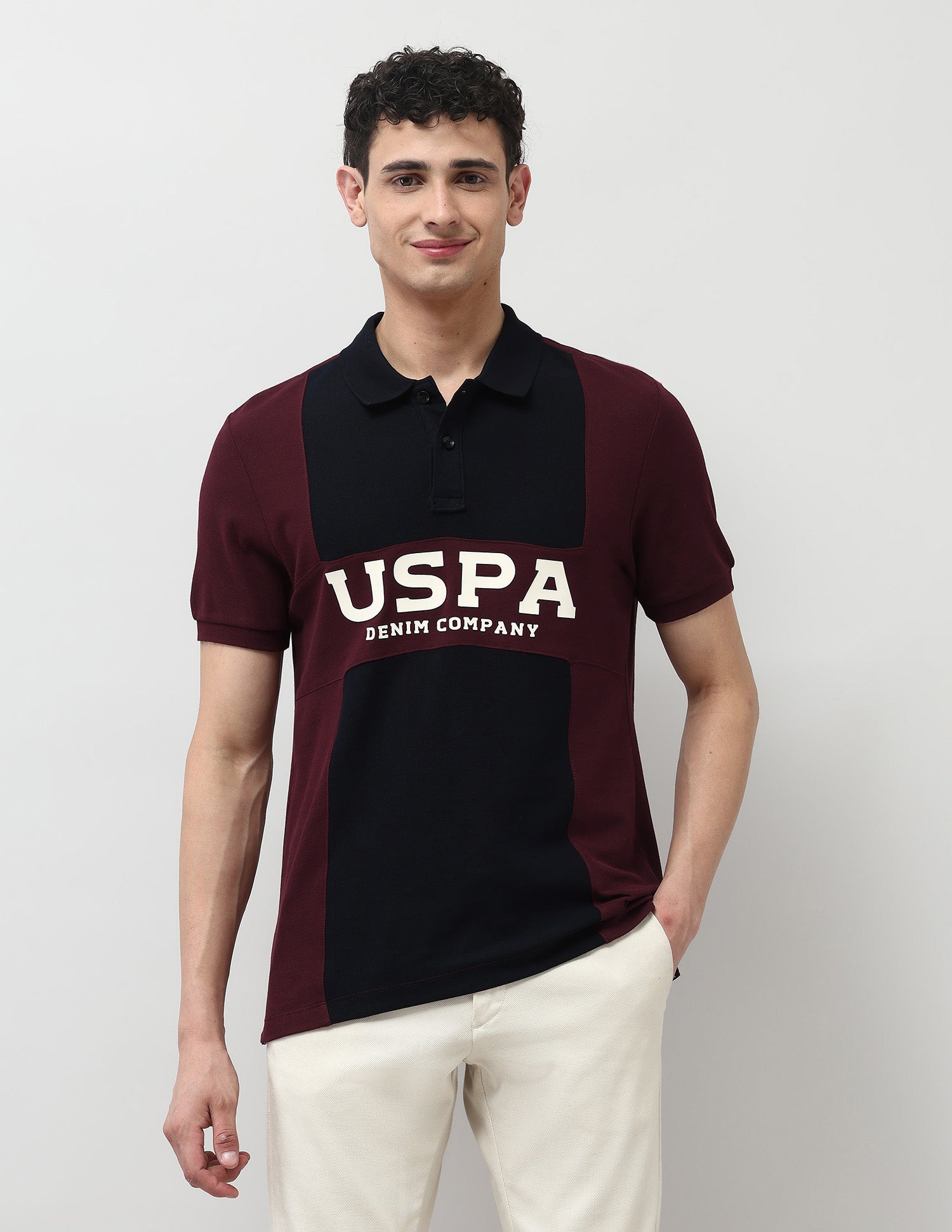 Colorblocked Regular Fit Polo Shirt Maroon - U.S. POLO ASSN. | Large